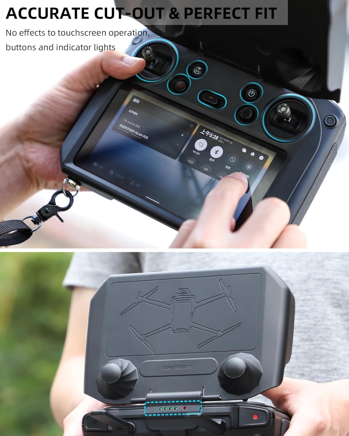 Protector de pantalla RC y cubierta de sombrilla 2 en 1 para Dji RC PRO Sun Hood Drone Accesorios