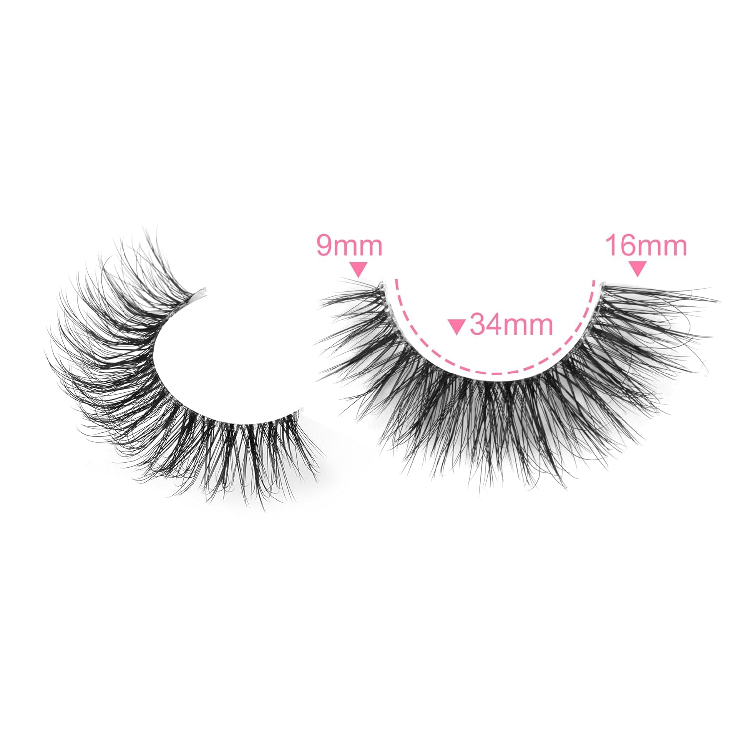 Pestañas de banda transparente, pestañas de ojo de gato, pestañas de aspecto natural, pestañas postizas 3D, esponjosas, paquete de 7 pares Mavphnee