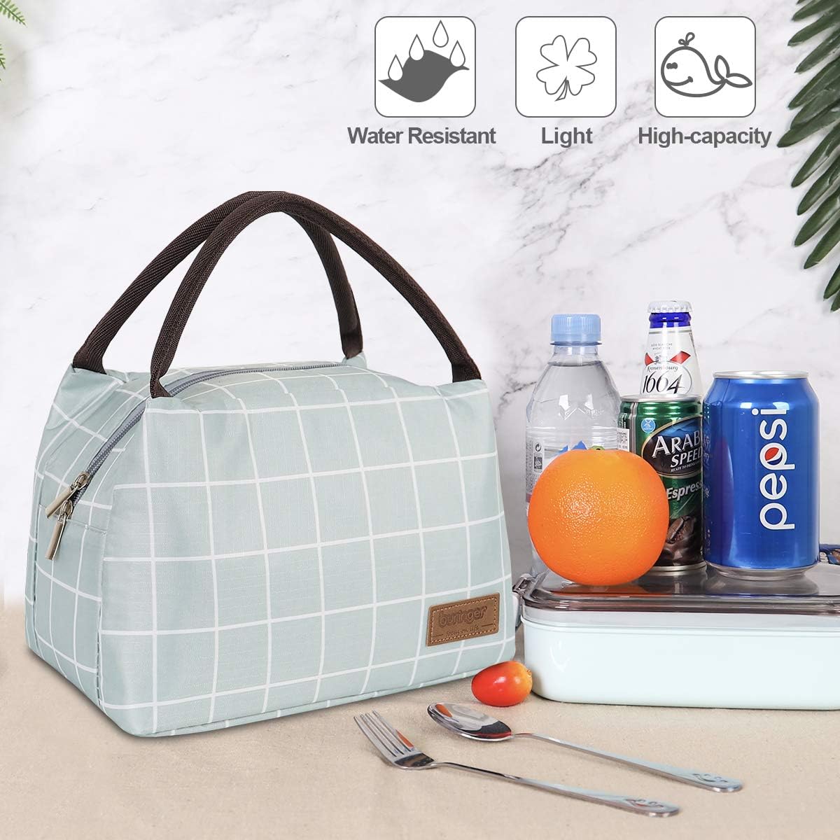 Bolso Buringer térmico reutilizable con aislamiento, para preparación de comidas en recipiente, térmico, para hombre y mujer, para el trabajo,