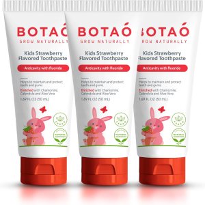 Pasta de dientes para niños, pasta dental anticaries con flúor natural con sabor a fresa, máxima protección de caries, verificada por EWG, vegana, Pasta de dientes para niños, pasta dental anticaries con flúor natural con sabor a fresa, máxima protección de caries, verificada por EWG, vegana,