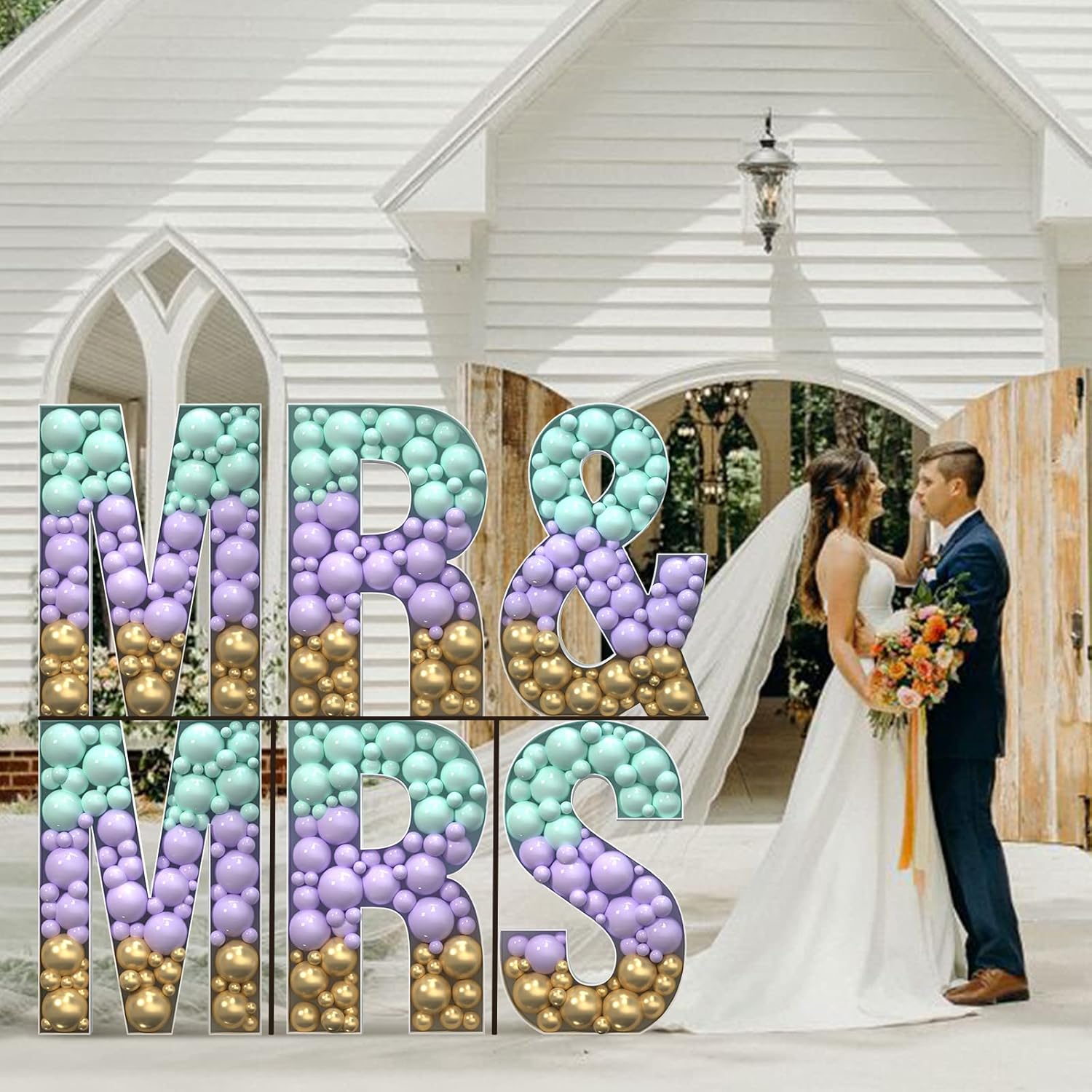 Letras de mosaico para globos, letras iluminadas de marquesina de 3 pies y letras grandes para decoraciones de fiestas, kit de bricolaje, letras de