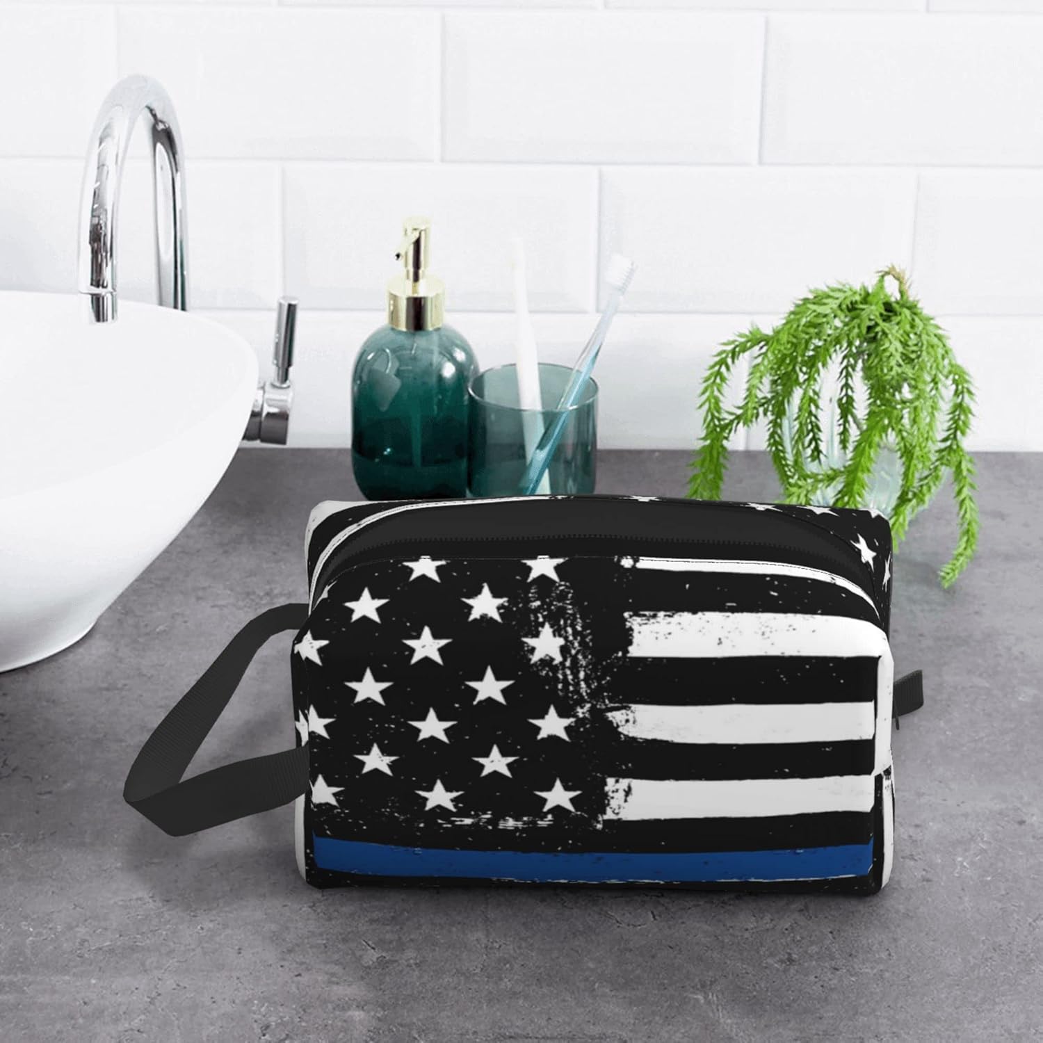 Bolsas de maquillaje grandes para mujer, bolsa de cosméticos impermeable, bolsa de maquillaje de doble cara, bolsa de aseo con cremallera para
