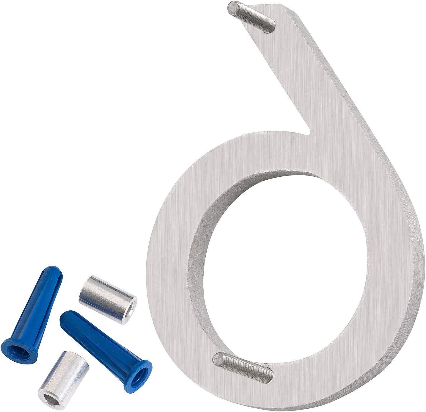 Montague Metal Products MHN-12-F-BA1-6 Número de casa flotante, 12 “x 8.75″ x 0.375” aluminio pulido
