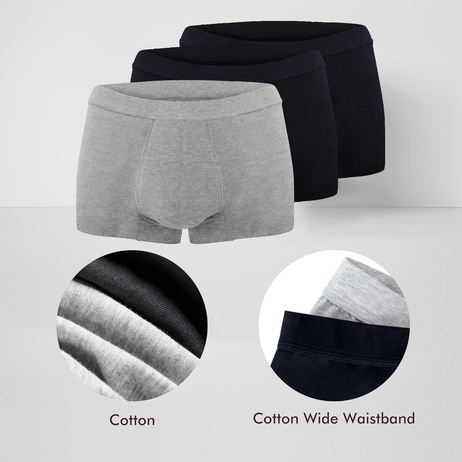 Calzoncillos tipo bóxer lavables de absorción para incontinencia urinaria para hombres, protección contra fugas de vejiga, paquete de 3 unidades (M,