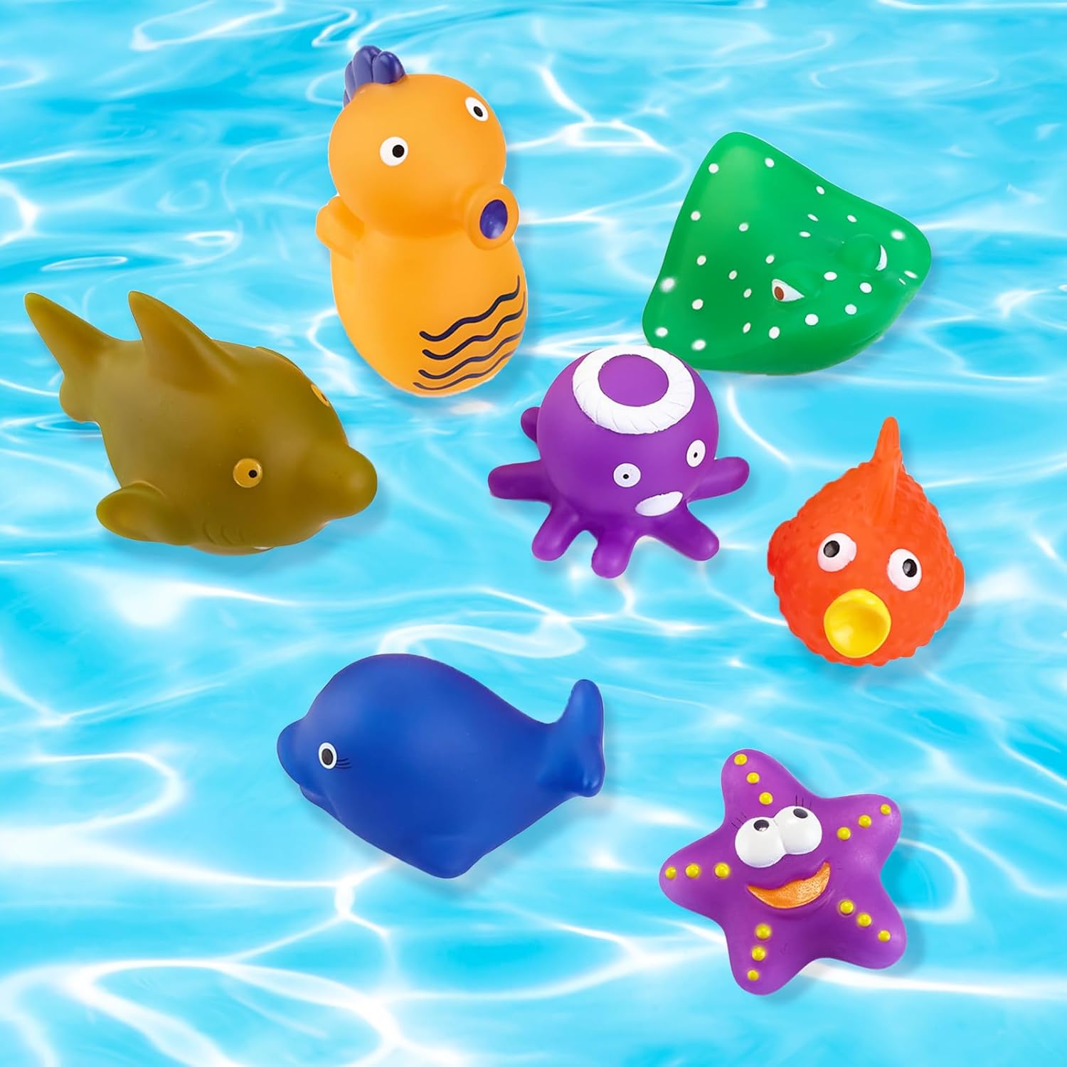 Juguetes de baño sin moho que cambian de color para niños pequeños, criaturas marinas que cambian de color, juguetes de animales del océano con