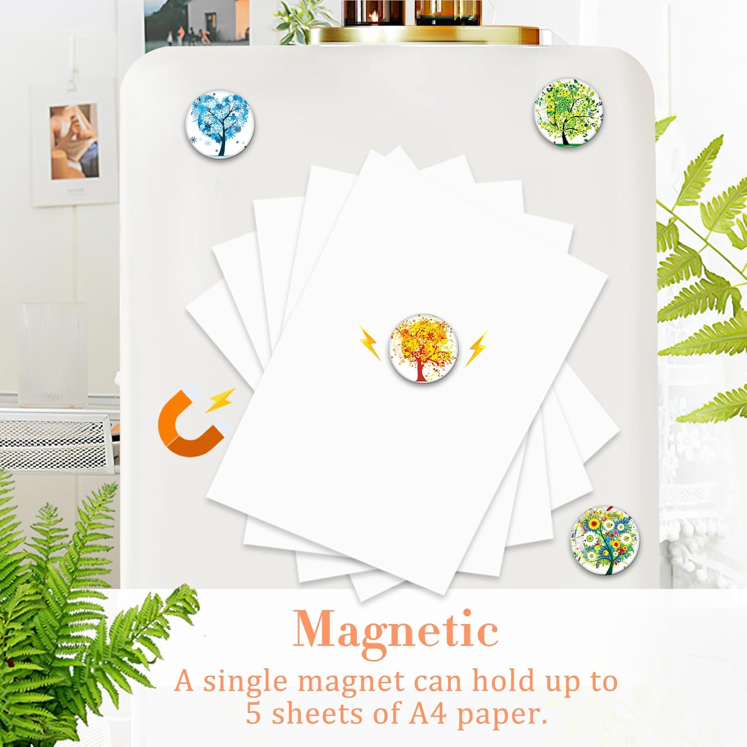MORCART 16PCS Refrigerator Magnets, Cute Tree Fridge Magnets of Life Locker Whiteboard Decorative Magnetic Board Cabinets Classroom Office Cubicle