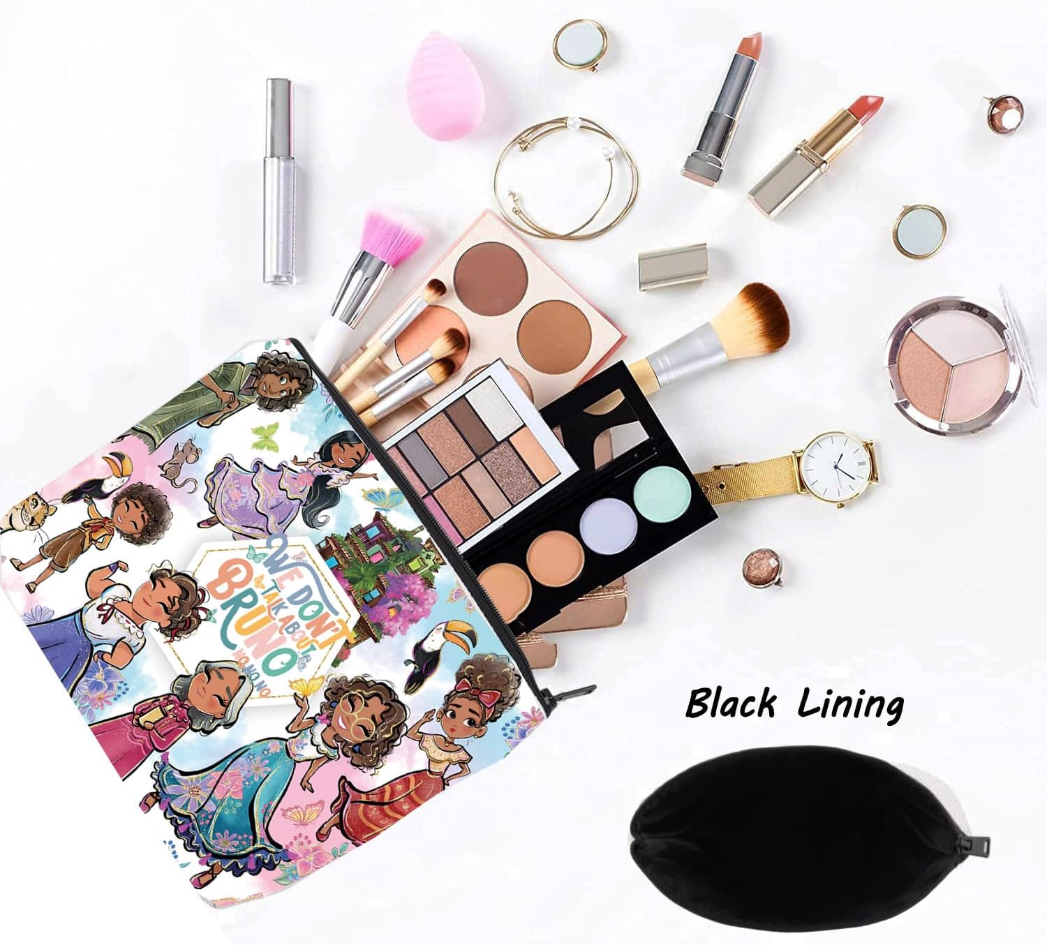 LEVLO We Don’t Talk About Bruno Bolsa de cosméticos Mirabel & Isabela & Luisa para fanáticos de regalo Mirabel Bolsa de maquillaje con cremallera,