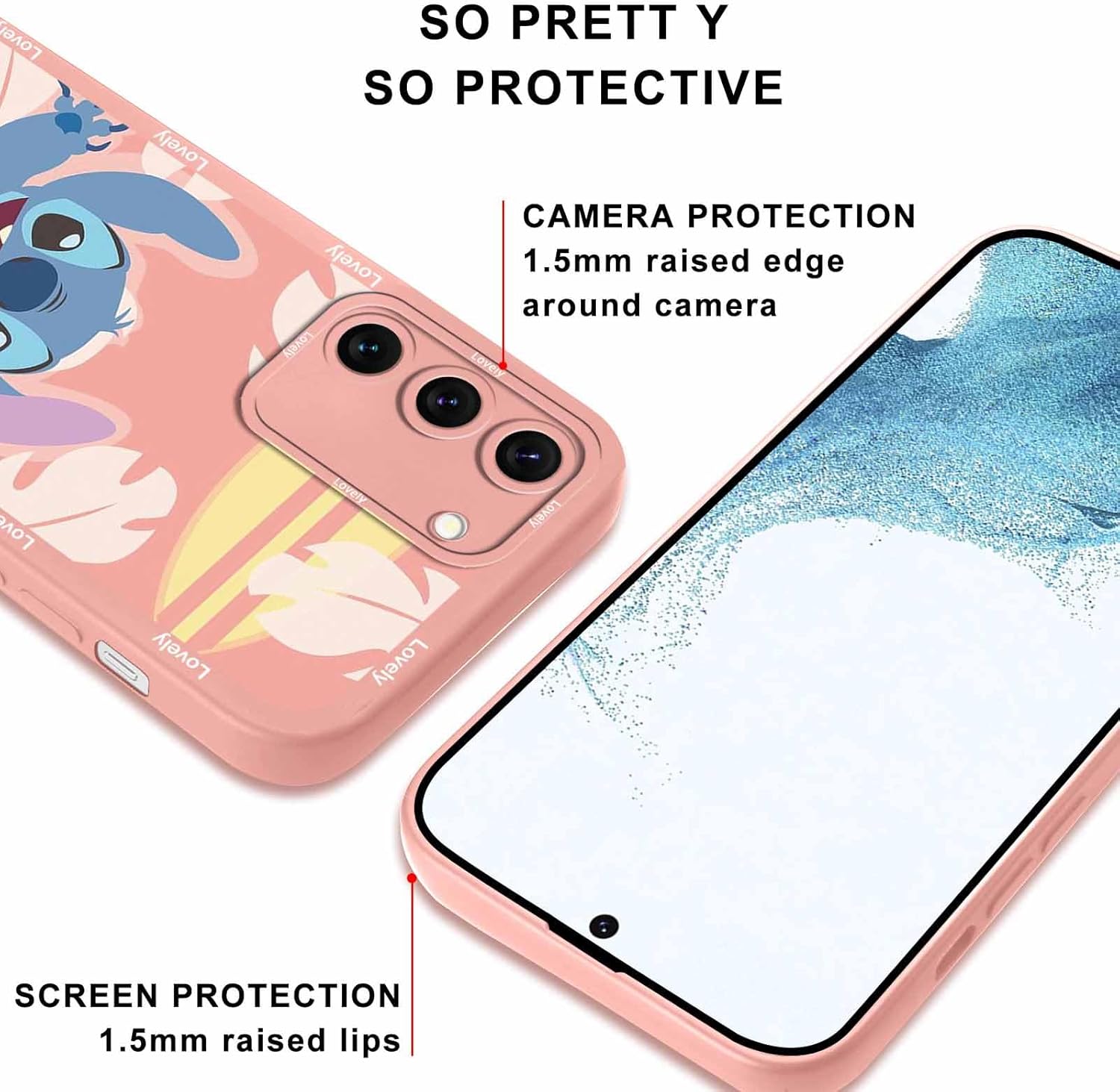 Paquete de 2 fundas de teléfono de dibujos animados para Samsung Galaxy S22 5G de 6.1 pulgadas, funda protectora de anime con bonito diseño de