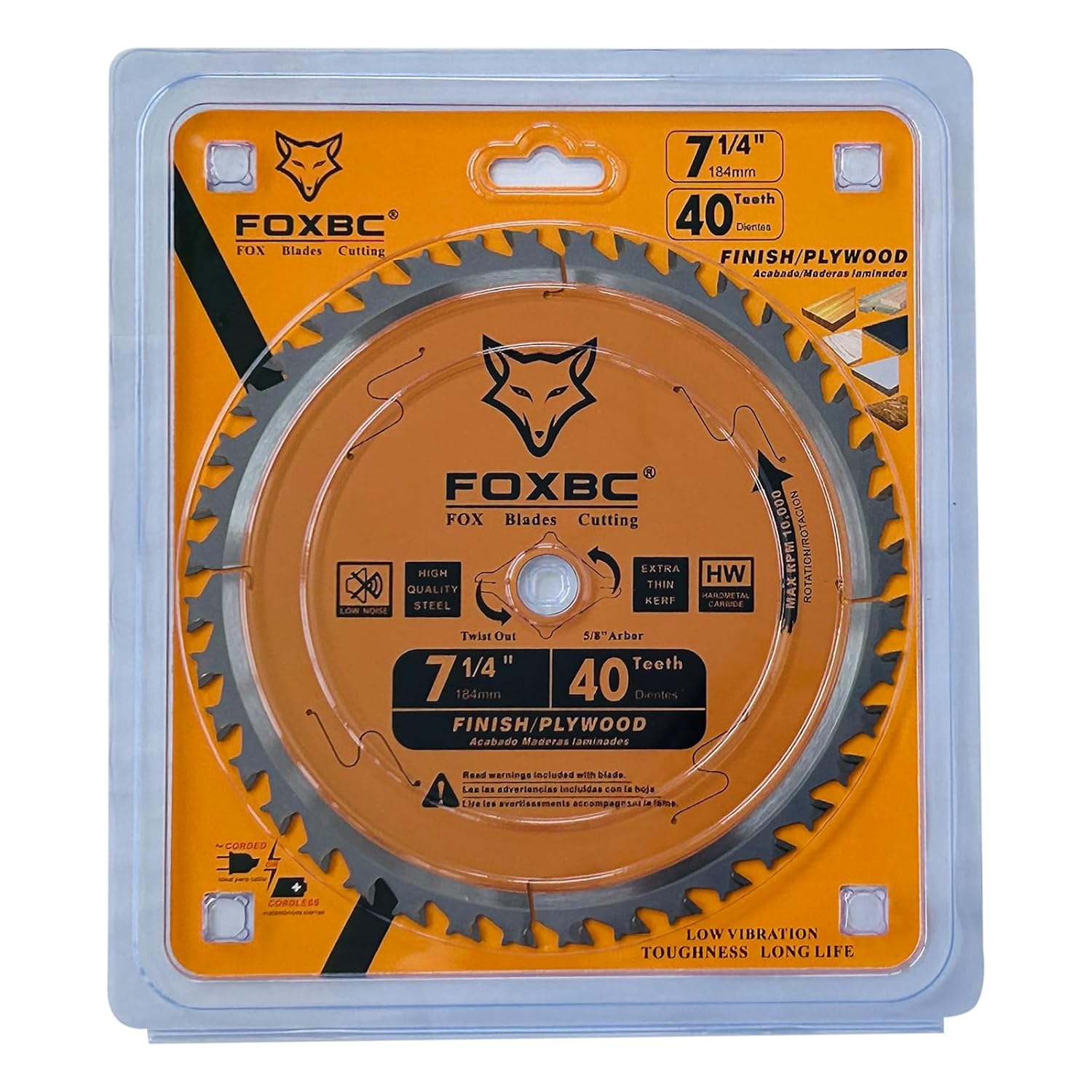 FOXBC Hoja de sierra circular de 7-14 pulgadas, 40 dientes para SKIL, DeWalt, Milwaukee, Black+Decker, Makita, Sierra circular Ryobi – Paquete de 2