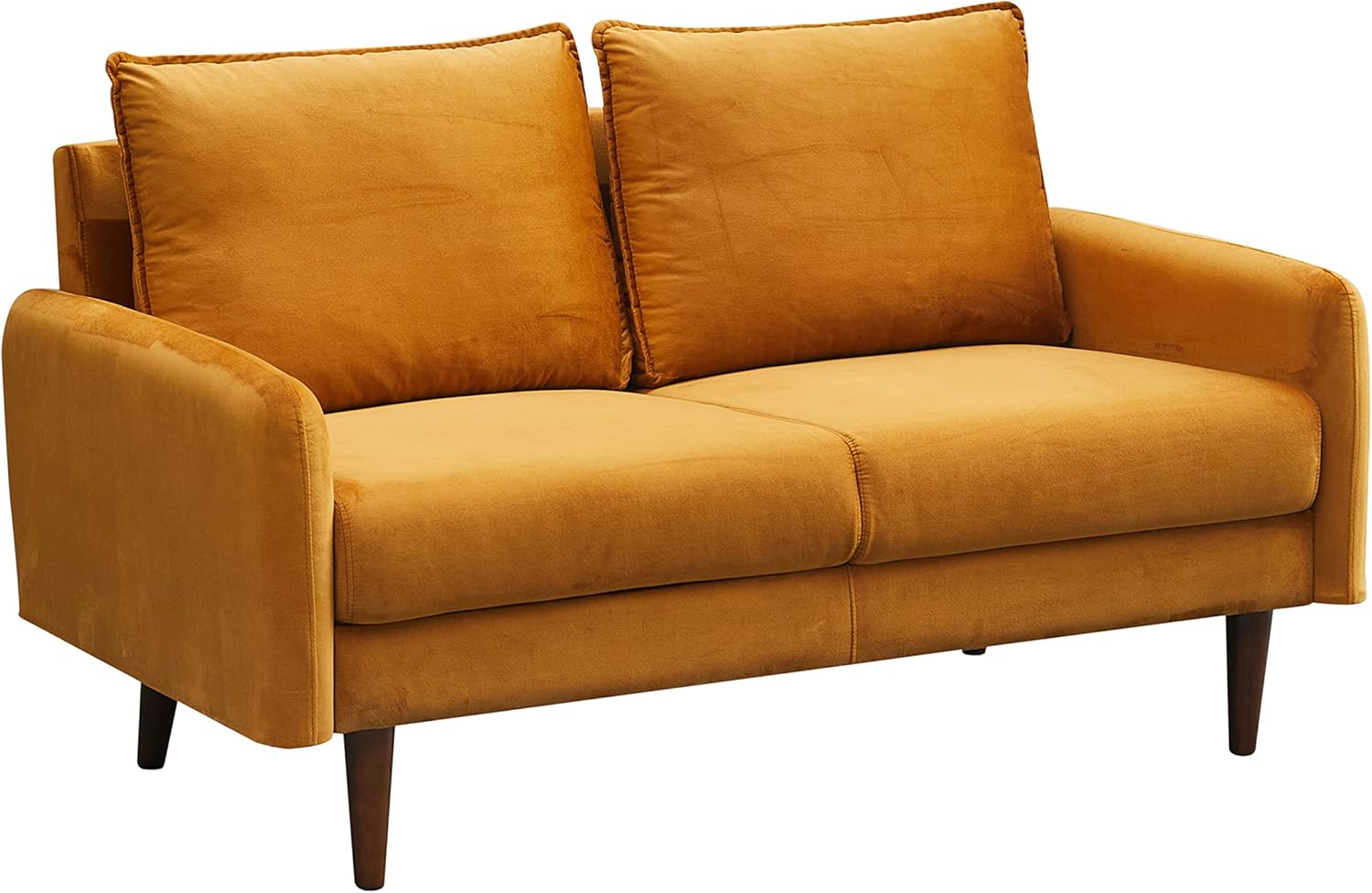 Sofá de terciopelo Sofá moderno de mediados de siglo con patas de madera para sala de estar – Jengibre