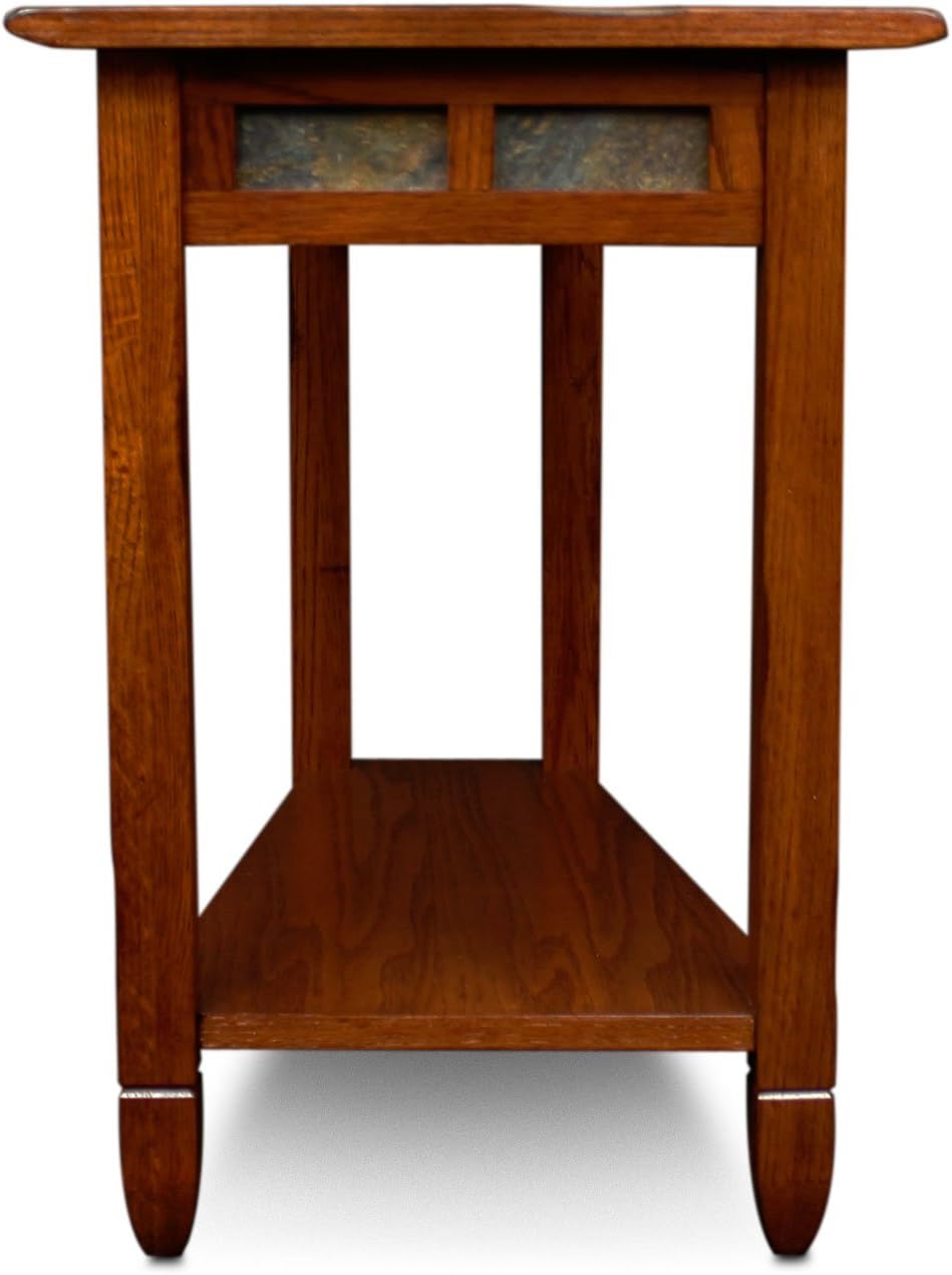 Leick – Mesa auxiliar reclinable con cuña de roble rústico