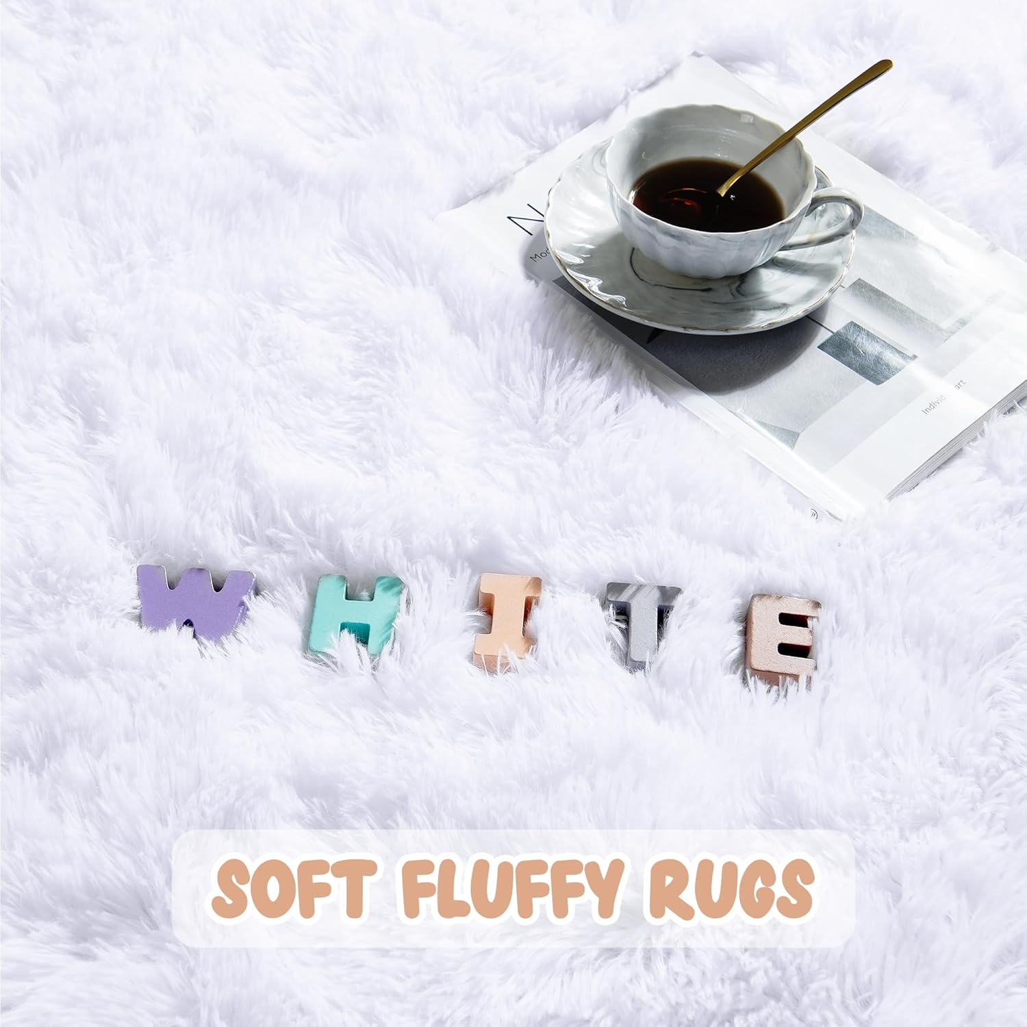 Rostyle – Alfombras suaves y esponjosas para el dormitorio, sala de estar, alfombras peludas, alfombra de Navidad para niñas, niños, alfombras