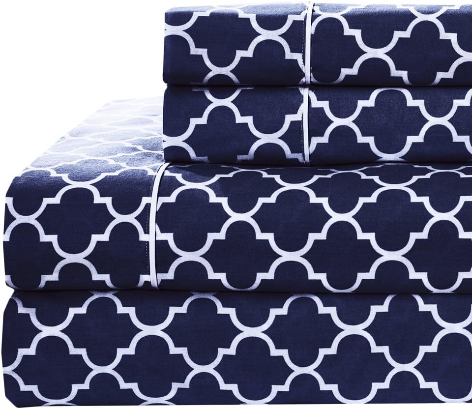 Meridian – Juego de sábanas 100% algodón cepillado, tejido de satén superior, suave y duradero, bolsillo profundo, 5 piezas ajustables tamaño King,