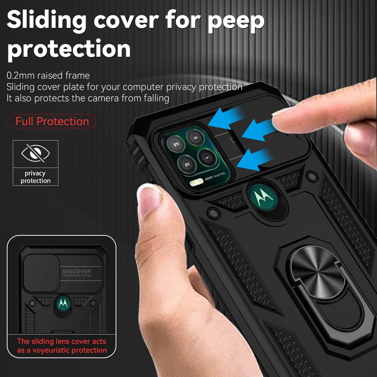 Yodueiv Funda para Moto G Stylus 5G 2021Motorola G Stylus 5G 2021 XT2131 con protector de pantalla de vidrio templado y funda para cámara