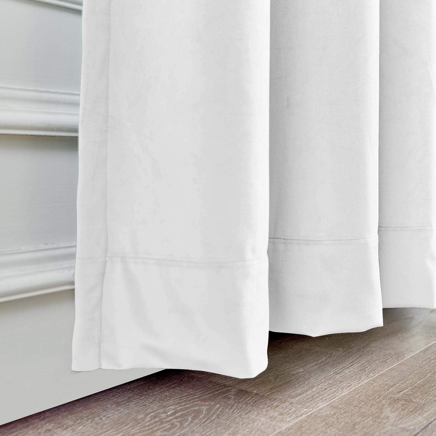 Macochico Cortinas de terciopelo extra largas para sala de estar, cortinas opacas de 192 pulgadas, paneles de cortinas con ojales de níquel para