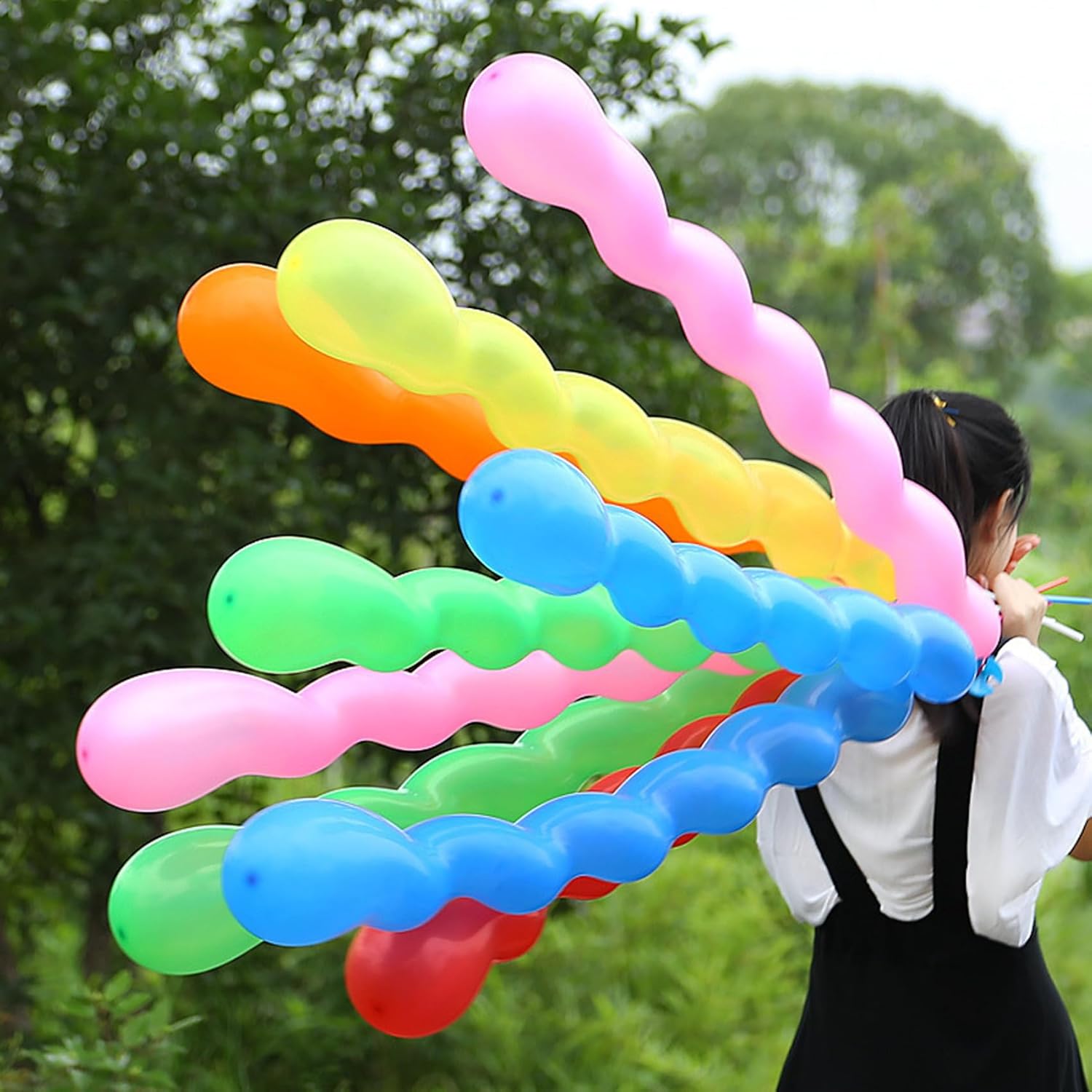 100 globos de látex en espiral para varios globos de fiesta de cumpleaños de niños y niñas