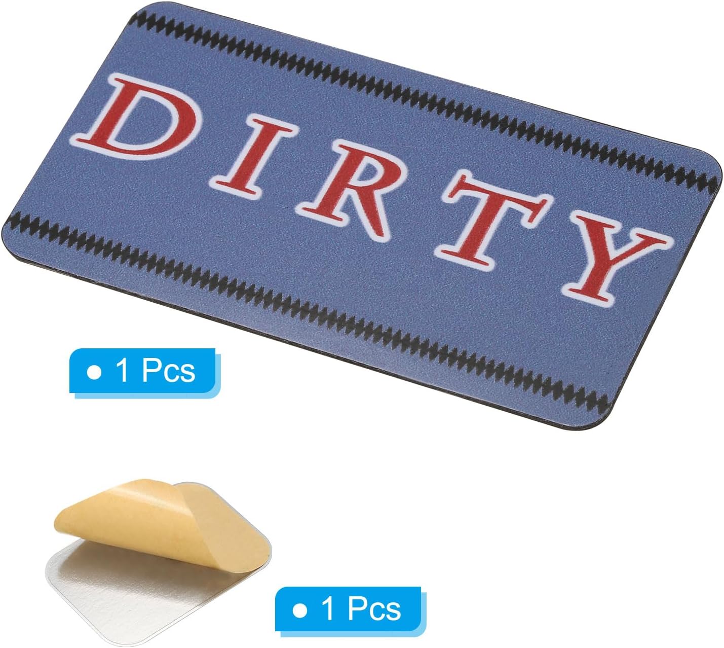 PATIKIL Dirty Clean – Imán para lavavajillas de doble cara, letrero de lavado de platos, diseño de cocina, color azul