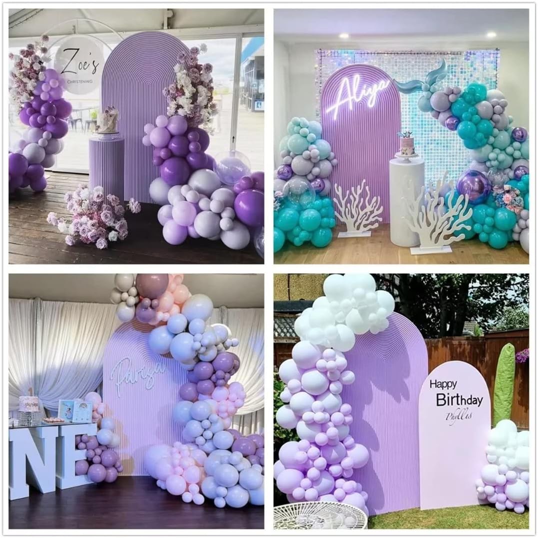Cubiertas de fondo de arco onduladas moradas de 3 x 6 pies, cubiertas de paneles arqueados para bodas, fiestas de cumpleaños, decoración de