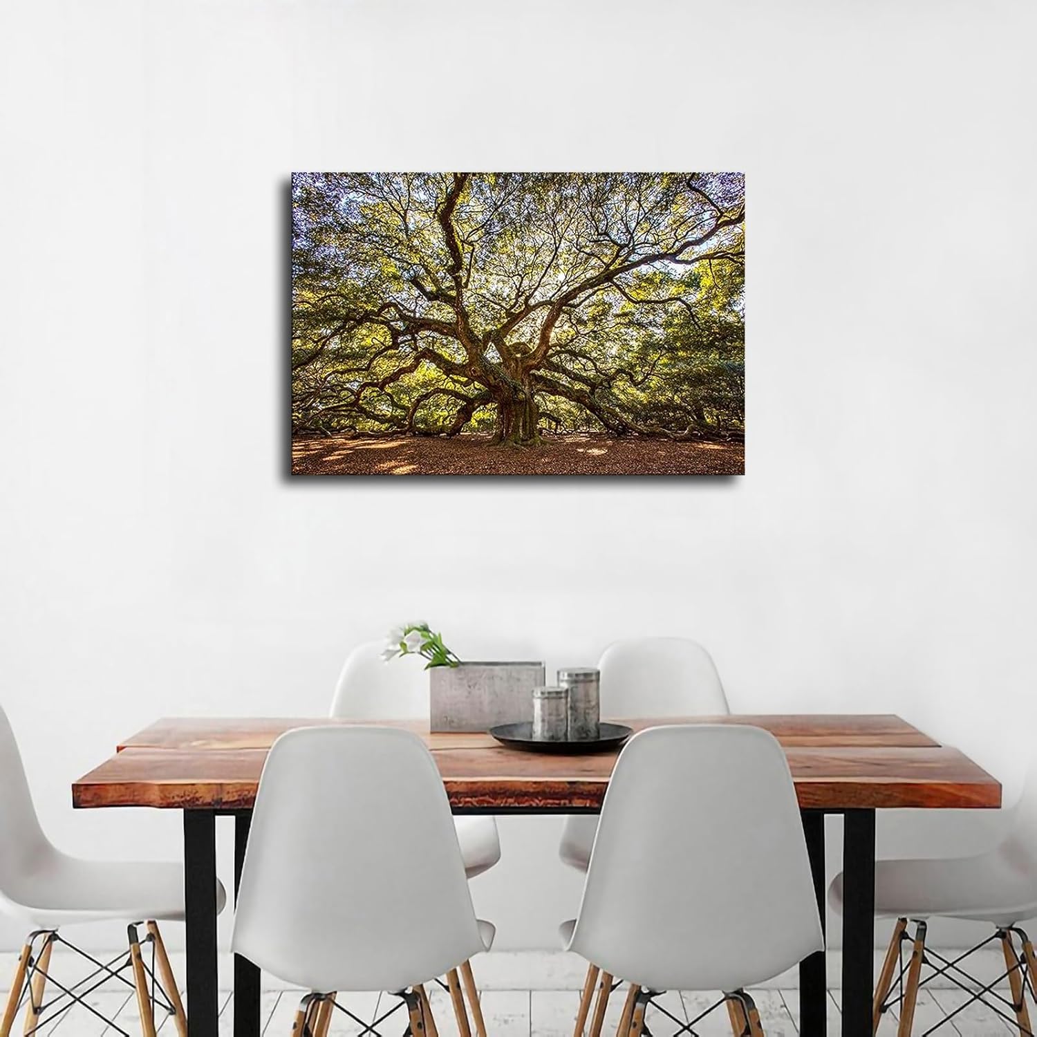 Norhi Póster de Angel Oak Tree de Charleston de Carolina del Sur, para sala de estar, moderno, decoración de dormitorio familiar (24 x 36 pulgadas,