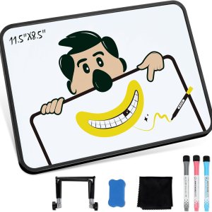 SOTER Pizarra blanca pequeña de borrado en seco, portátil de doble cara para dibujo de viaje, mini pizarra blanca para estudiantes, profesores, SOTER Pizarra blanca pequeña de borrado en seco, portátil de doble cara para dibujo de viaje, mini pizarra blanca para estudiantes, profesores,