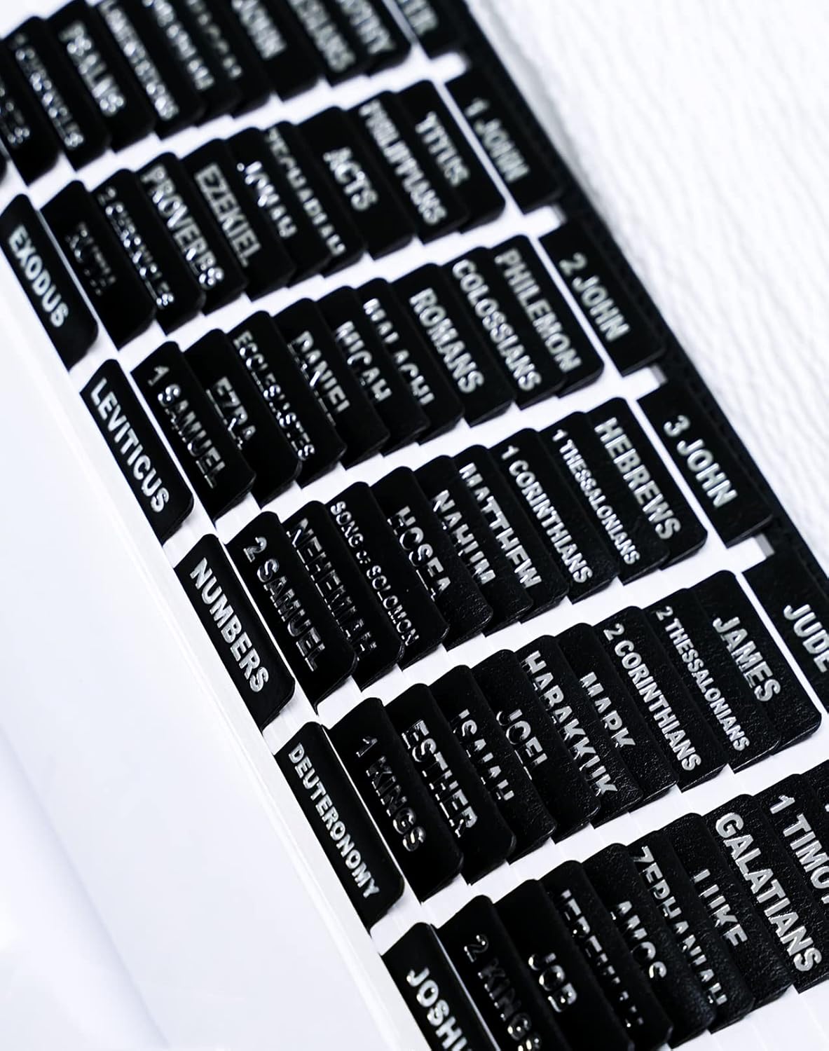 Pestañas de cuero para la Biblia, pestañas de la Biblia de papel de aluminio plateado para mujeres y hombres, pestañas de la Biblia para estudio de