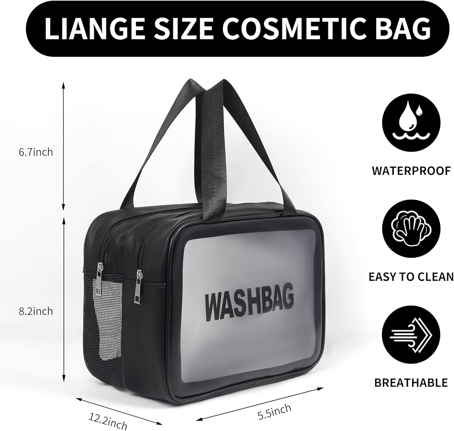 Bolsa de maquillaje transparente PVC impermeable bolsa de cosméticos grande transparente organizador de artículos de tocador de viaje conjunto de