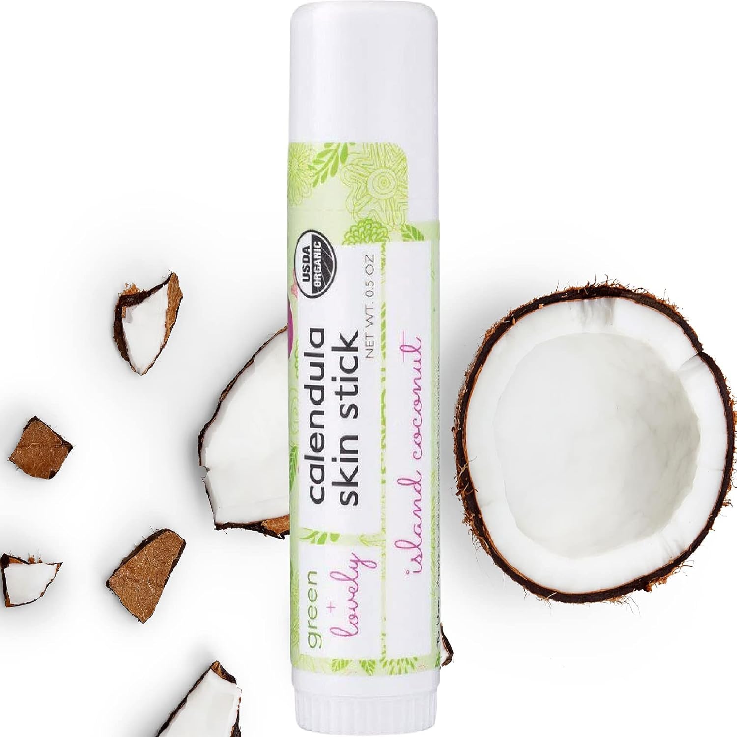 Green + Lovely Caléndula Skin Stick – Barra de loción orgánica en barra corporal de bálsamo hidratante para ungüento y pomada multiusos para manos,