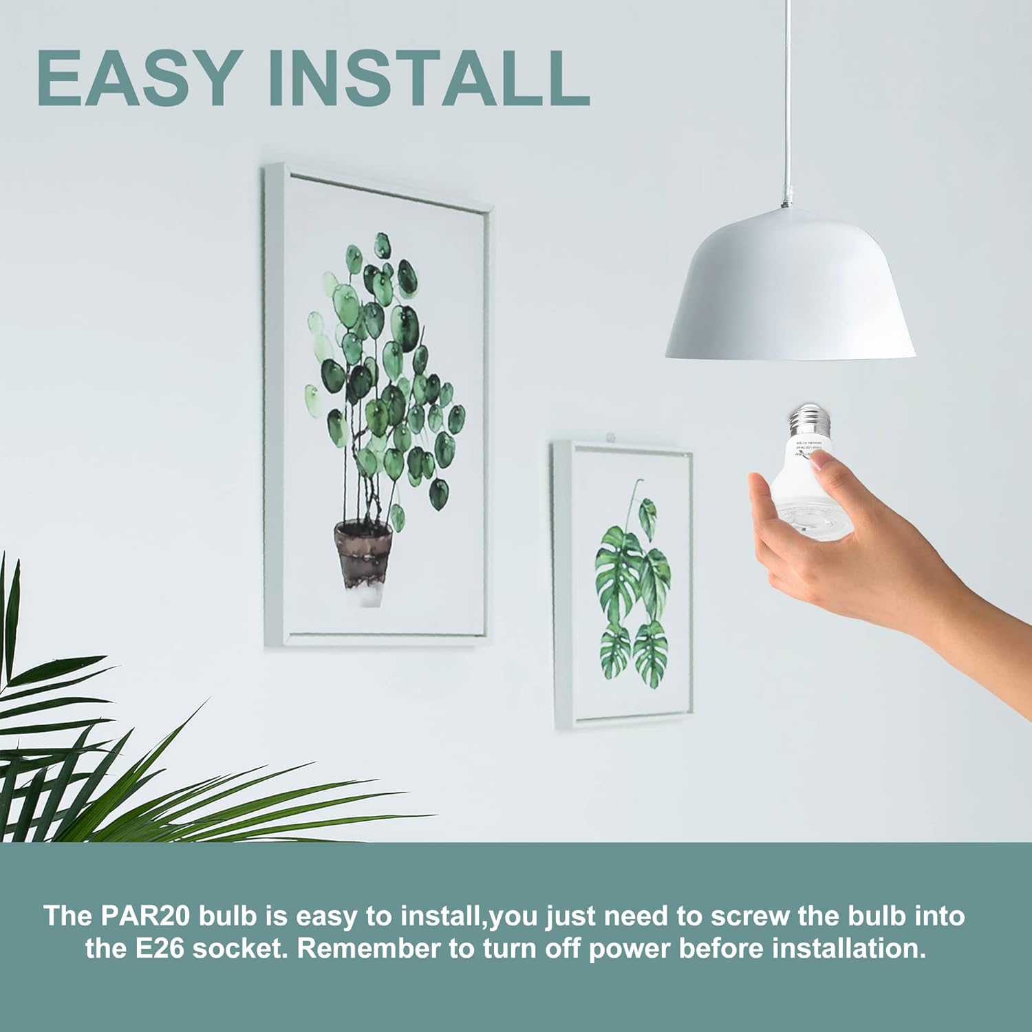 LumStory Paquete de 12 bombillas LED PAR20 de 5000 K, luz diurna blanca, regulable, 7 W, 600 lúmenes, 50 W, 60 W, equivalente a halógeno, foco E26,
