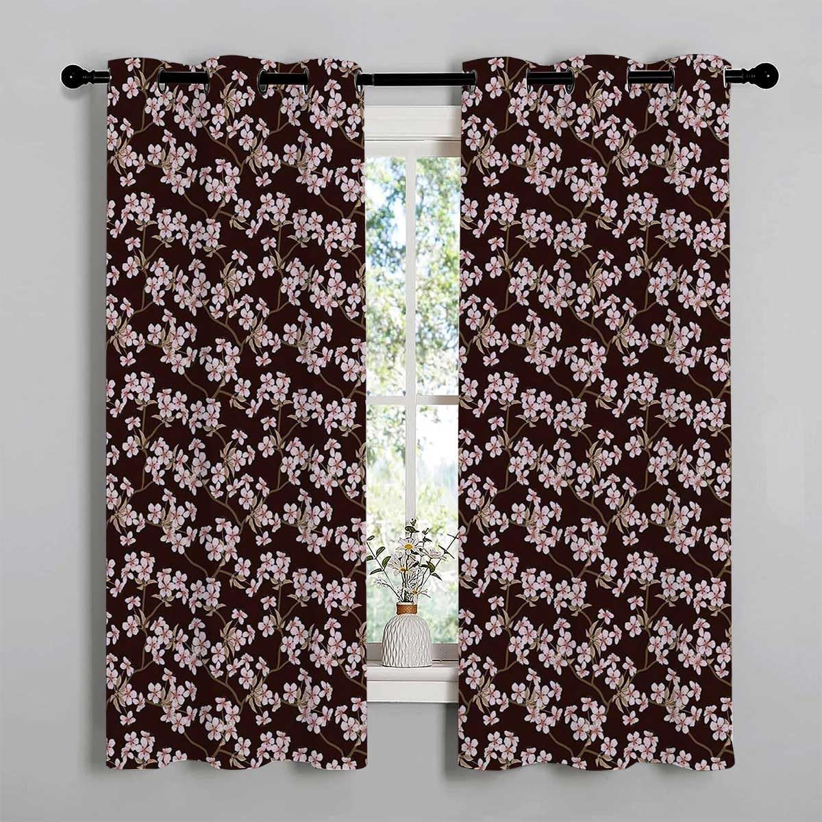 YANFENQI Cortinas para Habitacion – Cortinas para Habitacion – Cortinas de puerta con diseño de flor de cerezo para dormitorio, 55 pulgadas de ancho