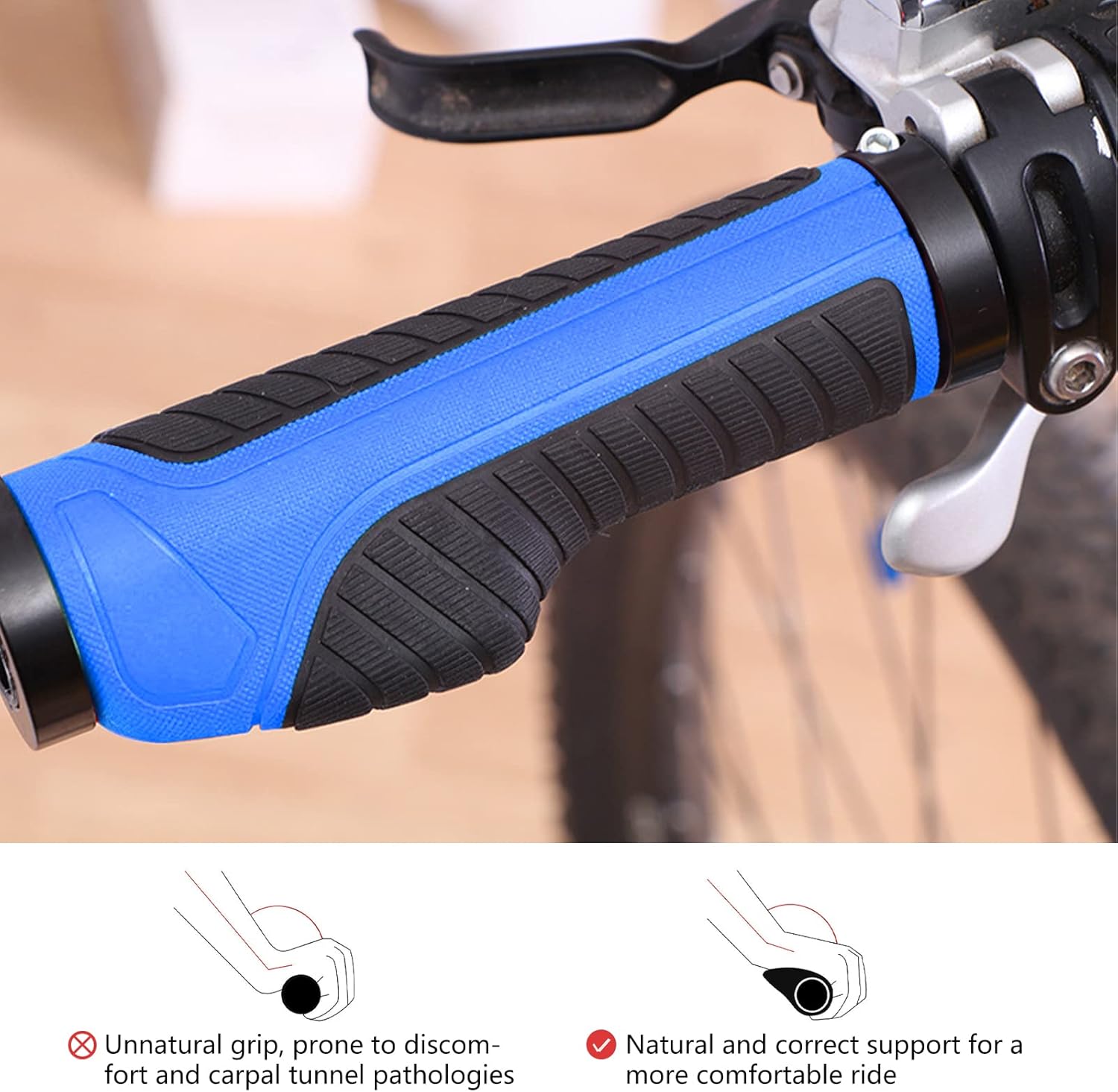 Empuñaduras de manillar de bicicleta, agarres de manillar de bicicleta de montaña, agarre de doble abrazadera de aluminio para MTB BMX extremos de