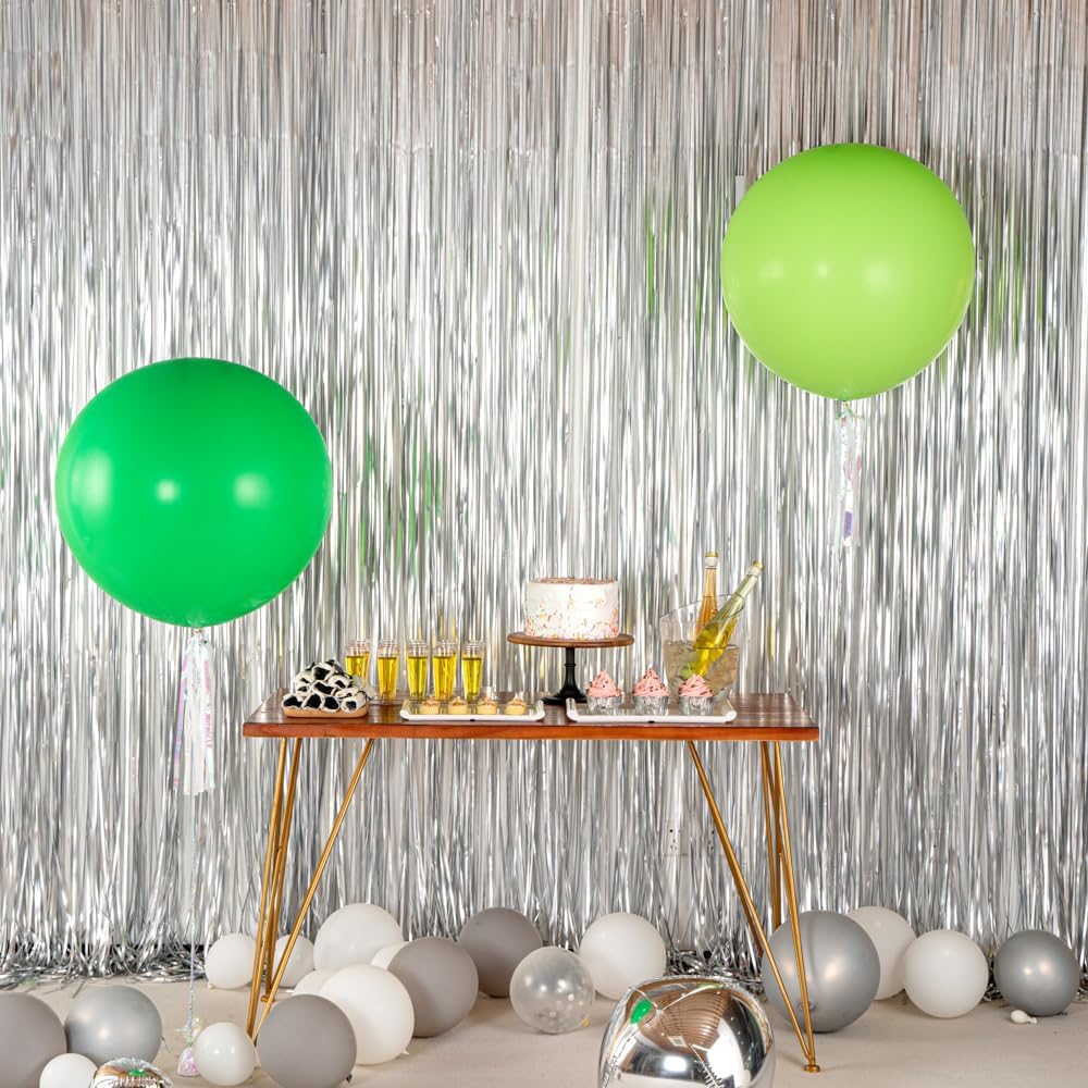 Balloonify – Globos gigantes de 36 pulgadas, 10 globos gruesos, látex fuerte, relleno de helio o aire, globos redondos gigantes verdes, decoraciones