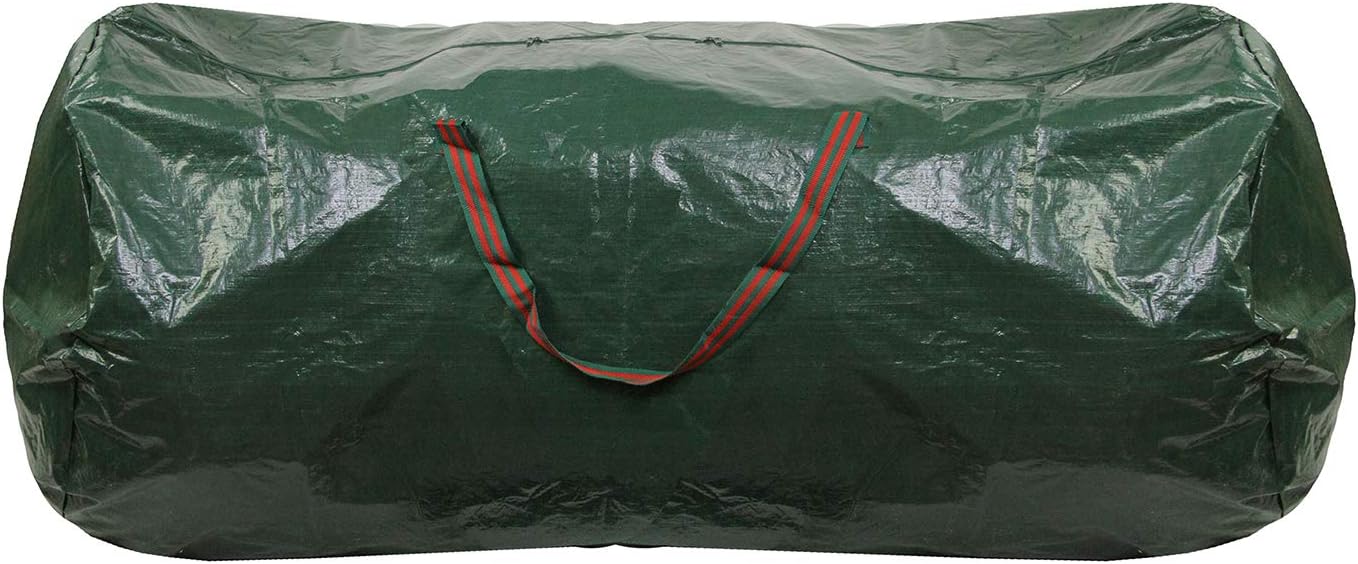 Northlight Bolsa de almacenamiento de árbol de Navidad artificial verde y rojo de 56 pulgadas