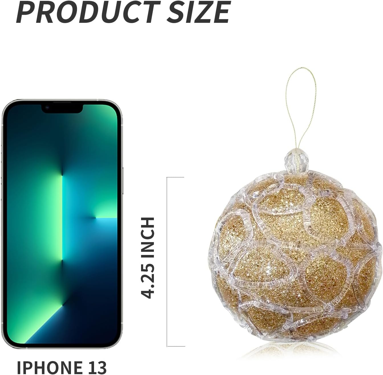 Adornos de bola de Navidad de 4.25 pulgadas, juego de 4 piezas doradas para decoración de árbol de Navidad, bodas, fiestas, vacaciones, decoración