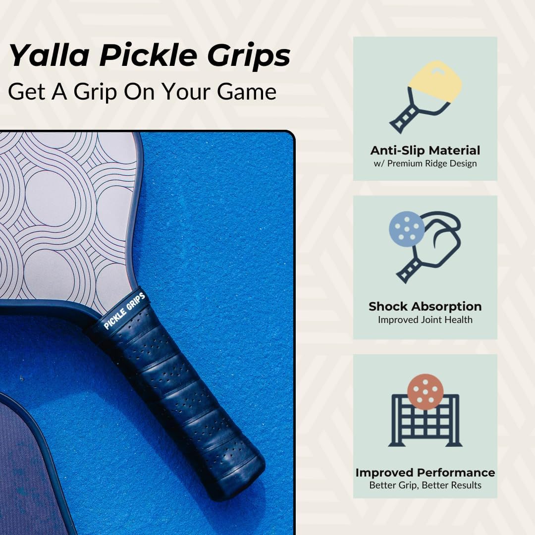 Pickle Grips – Cinta de agarre para pala de pickleball – Envoltura de agarre para raqueta de pickleball – Envoltura de agarre de paleta que absorbe