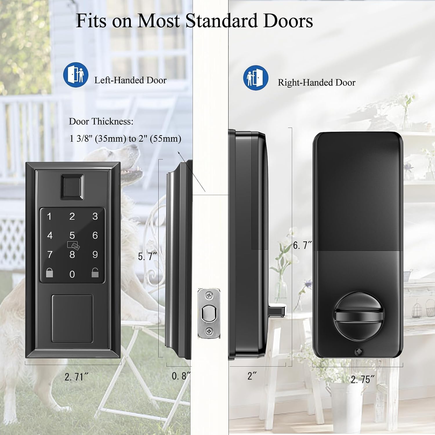 Narpult Cerradura inteligente  Cerradura de puerta de entrada sin llave  Teclado electrónico  Cerraduras inteligentes para puerta delantera, a
