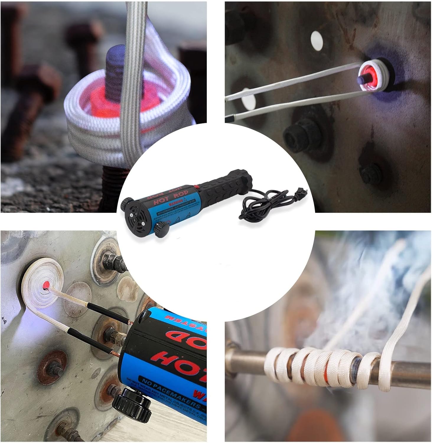 Pakowin Kit de calentador de inducción magnética, herramienta de inducción de calor sin llama de 1200 W 110 V con 3 bobinas, herramienta de
