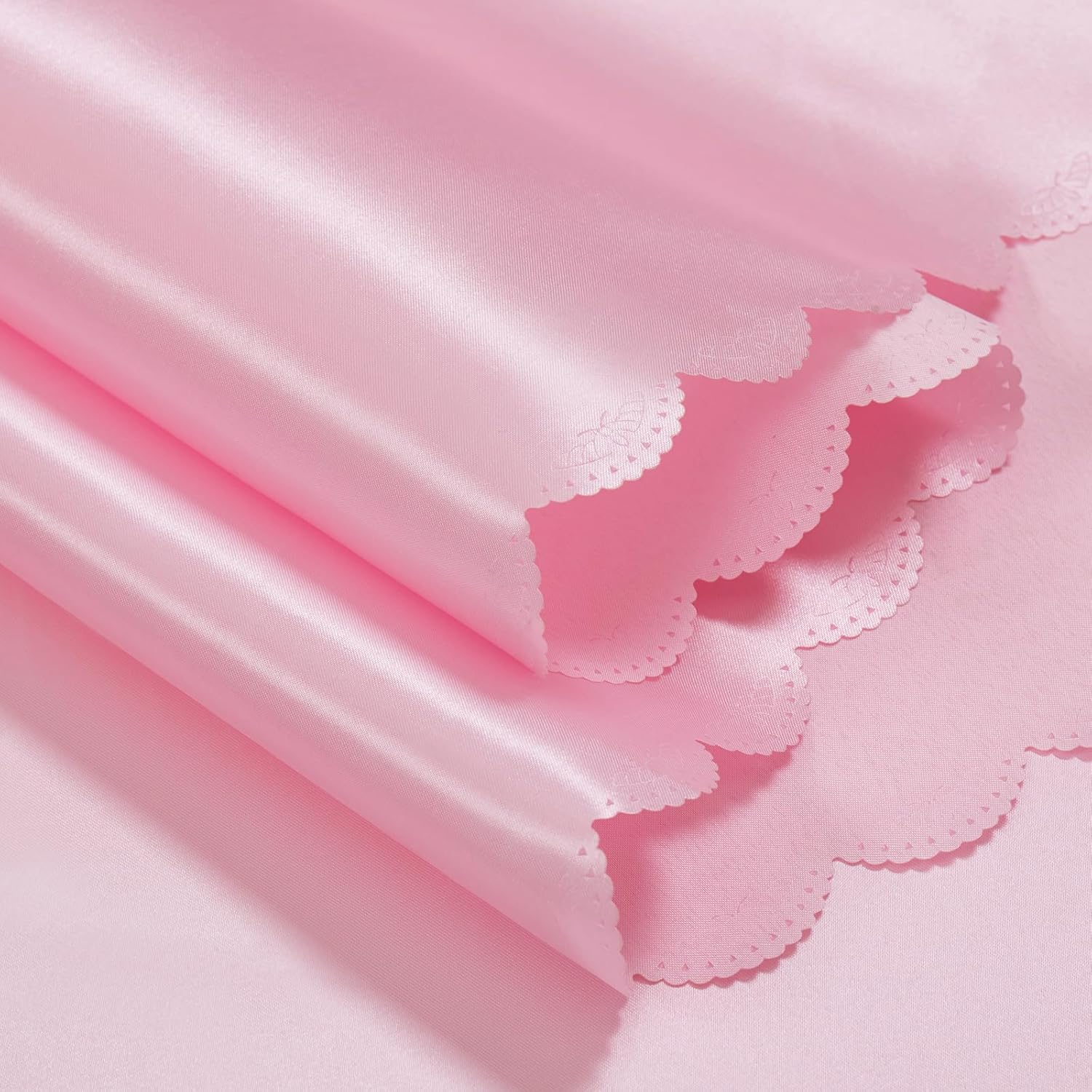 Paquete de 6 manteles de satén rosa de 58 x 102 pulgadas, rectangular, brillante, sedoso y suave, para decoración de banquete de boda, fiesta