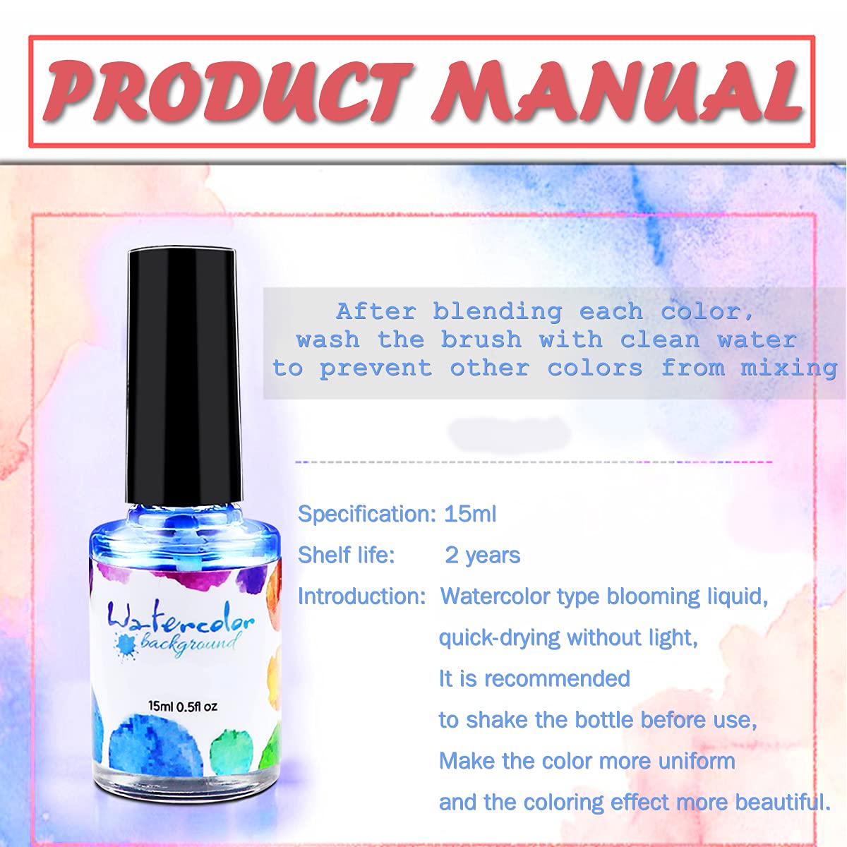 FERCAISH Blooming – Juego de esmaltes de uñas de gel con acuarela de tinta, color mármol, degradado, arte de uñas, tinte de agua para mujeres y