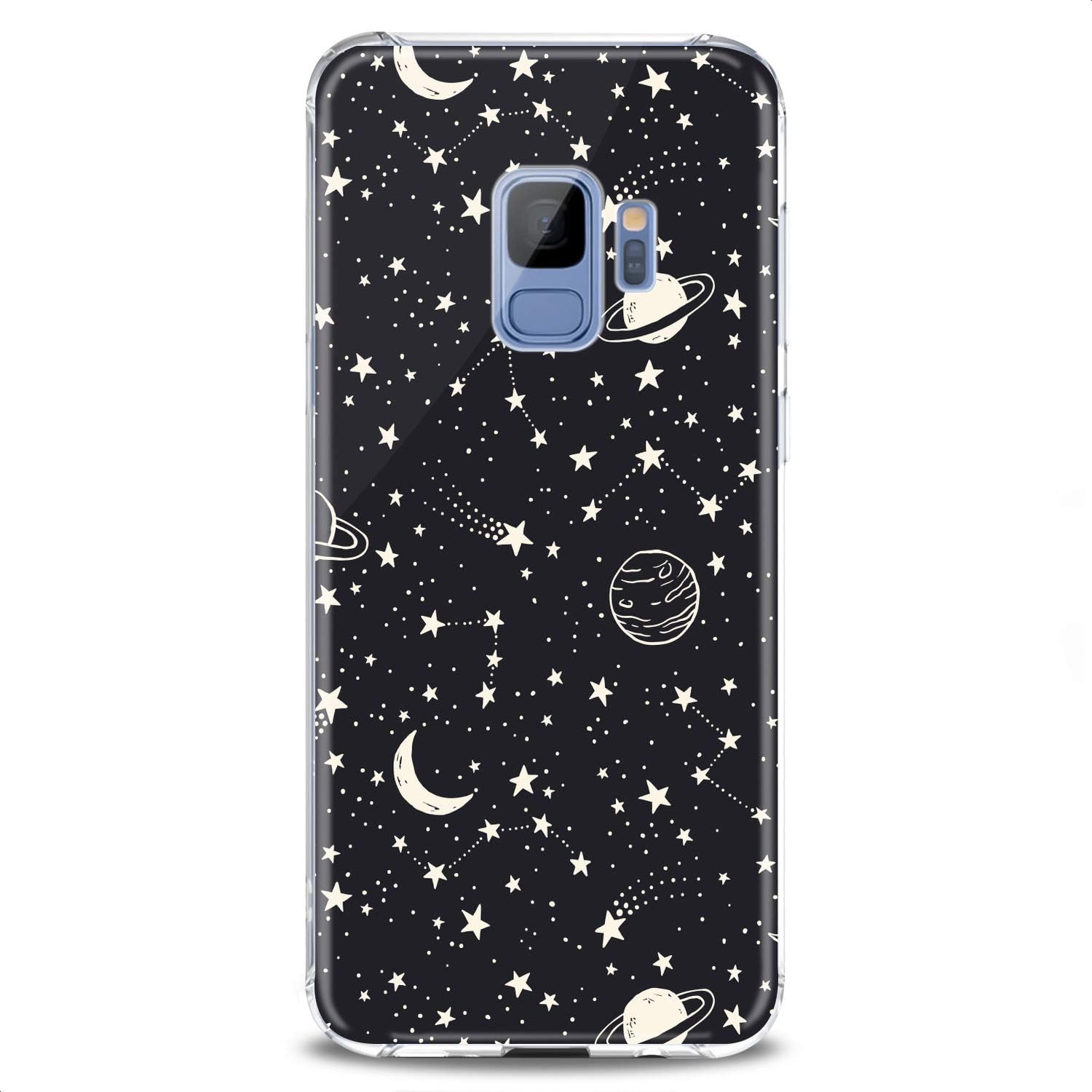Funda compatible con Samsung S24 S23 S22 Plus S21 FE Ultra S20+ S10 Note 20 S10e S9 Art Pattern Stars Galaxy Art Design Print Planets Clear