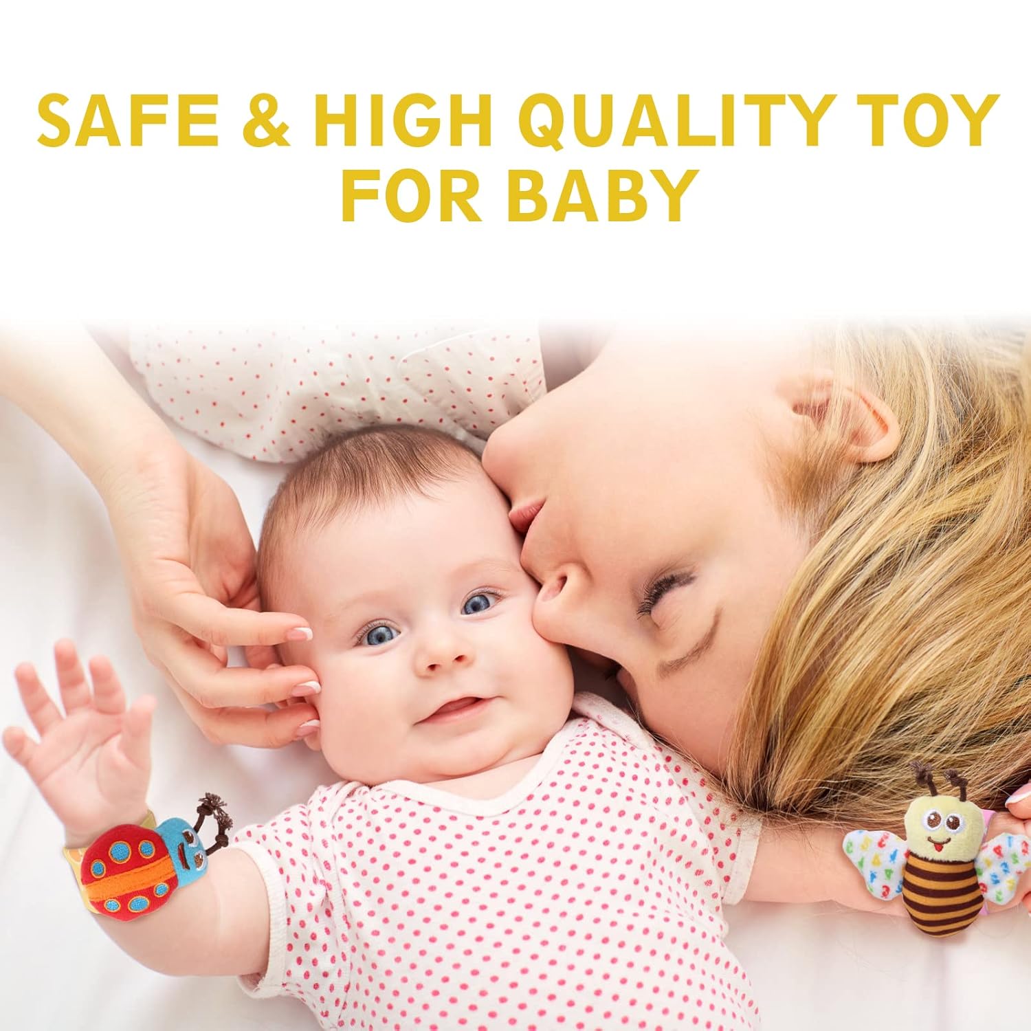 PHREKUDA Juego de sonajeros de calcetín y muñeca para bebés, sonajeros rellenos de felpa para bebés, sonajeros para bebés, regalos para recién