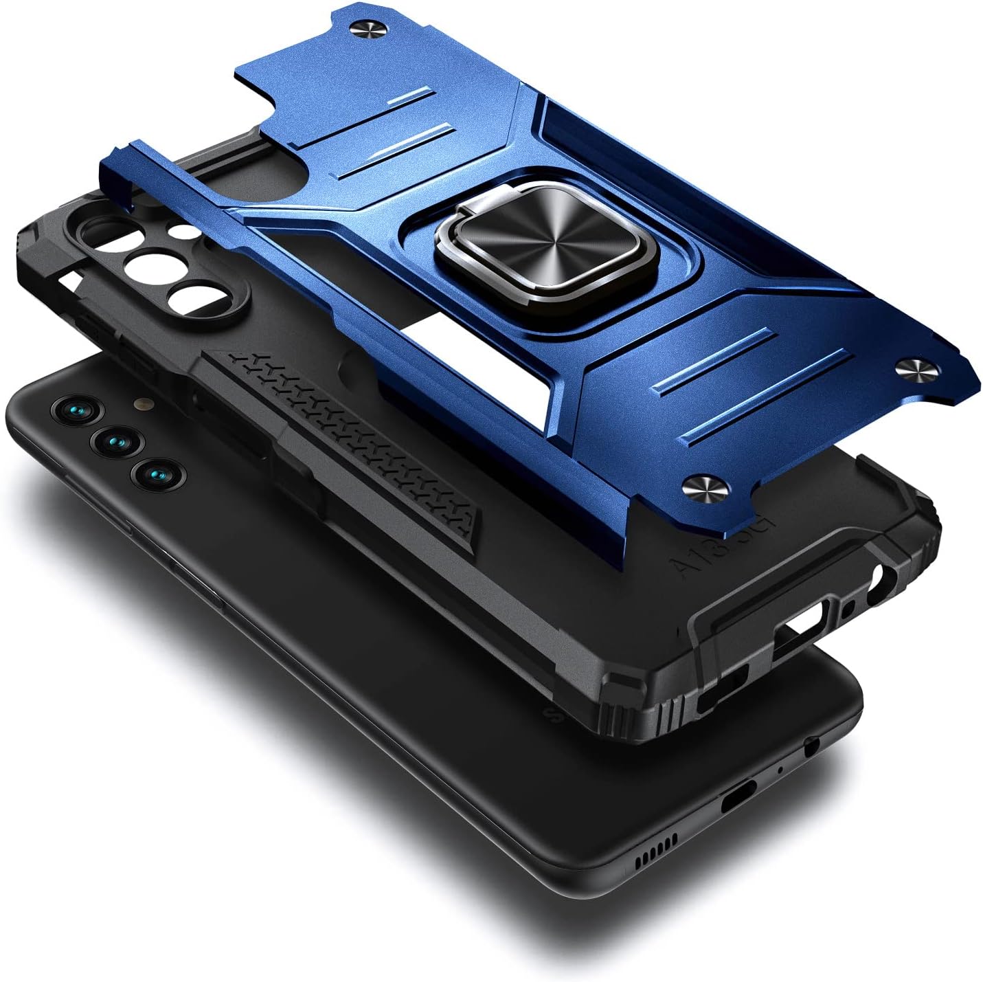 NZND Funda para Samsung Galaxy A14 5G con protector de pantalla de vidrio templado (cobertura máxima), grado militar protector de cuerpo completo,