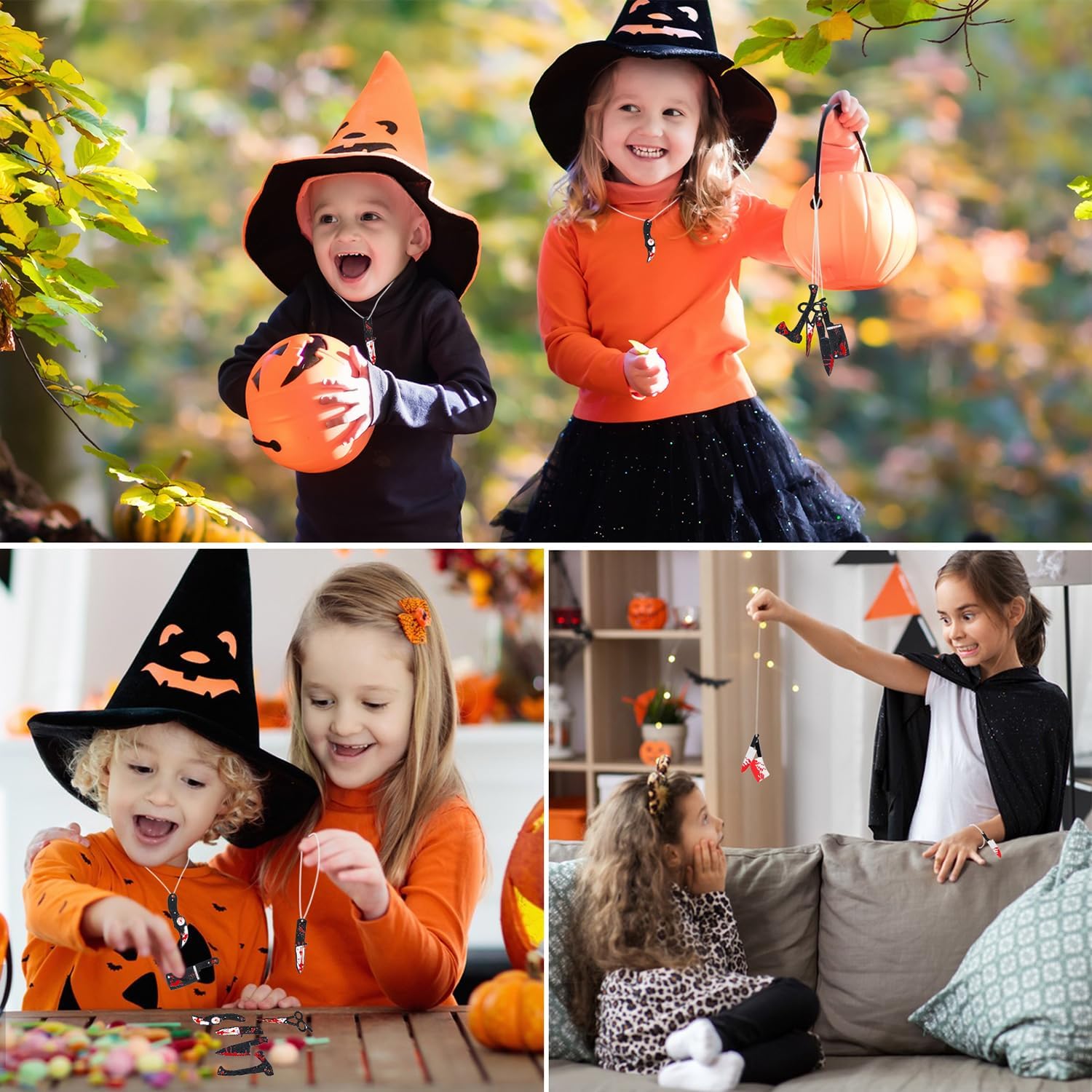 32 dijes de cuchillos falsos, dijes de Halloween, mini cuchillos de resina para mujeres, manualidades, manualidades, cuchillos falsos con caja, 10