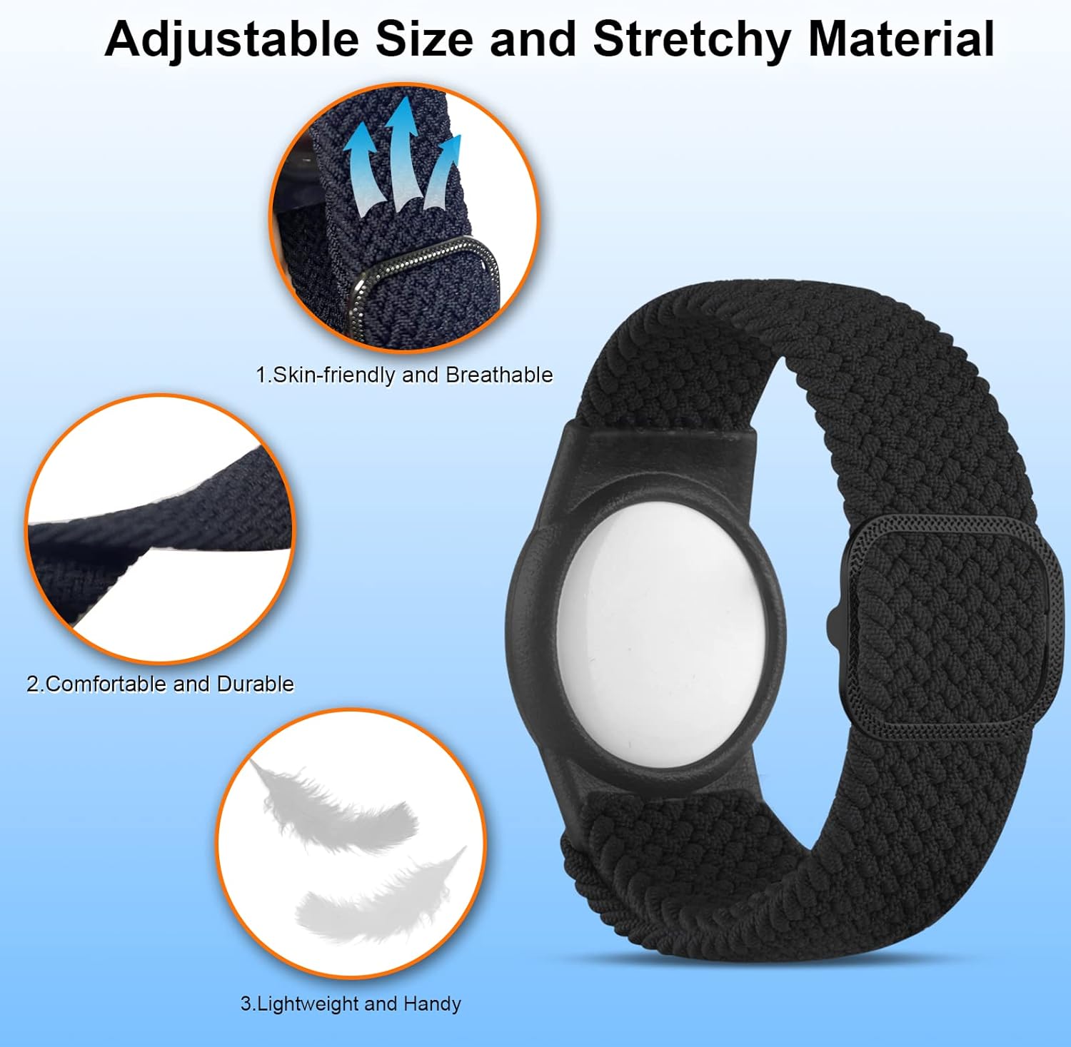 Yizhet Pulsera compatible con Airtag, pulsera ajustable para Airtag, correa de reloj Airtag suave para niños, adolescentes y ancianos