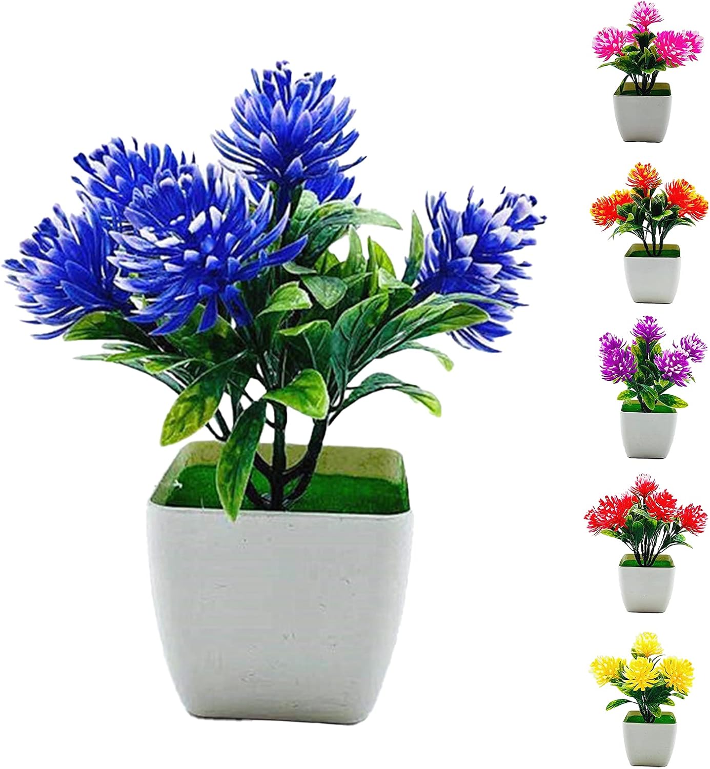 Decoración para plantas falsas, maceta, 1 juego de flores artificiales en maceta realista para bodas y recepción, plástico, diseño de bonsái para el