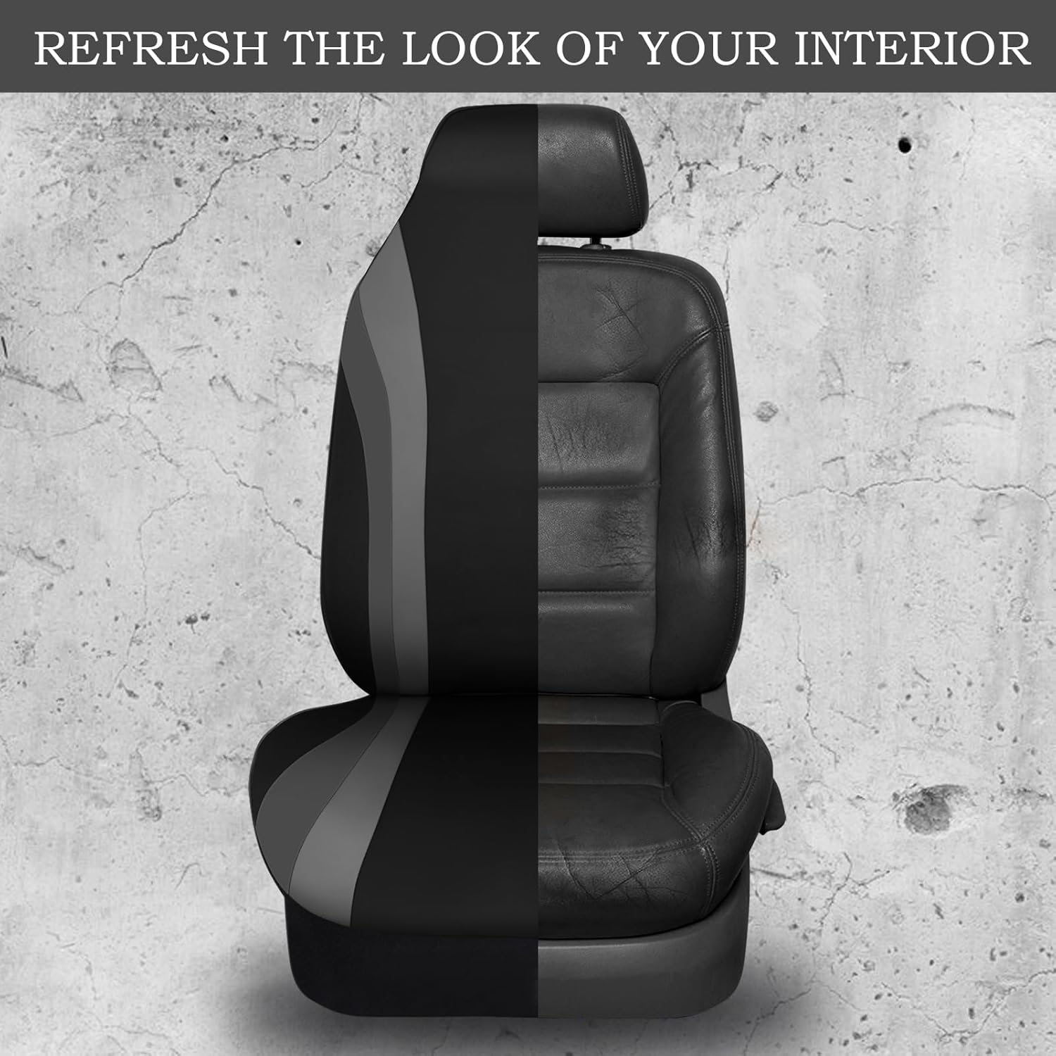 CAR PASS AquaShield – Fundas de asiento de automóvil impermeables de neopreno solo para asientos delanteros, funda de asiento de cubo de respaldo