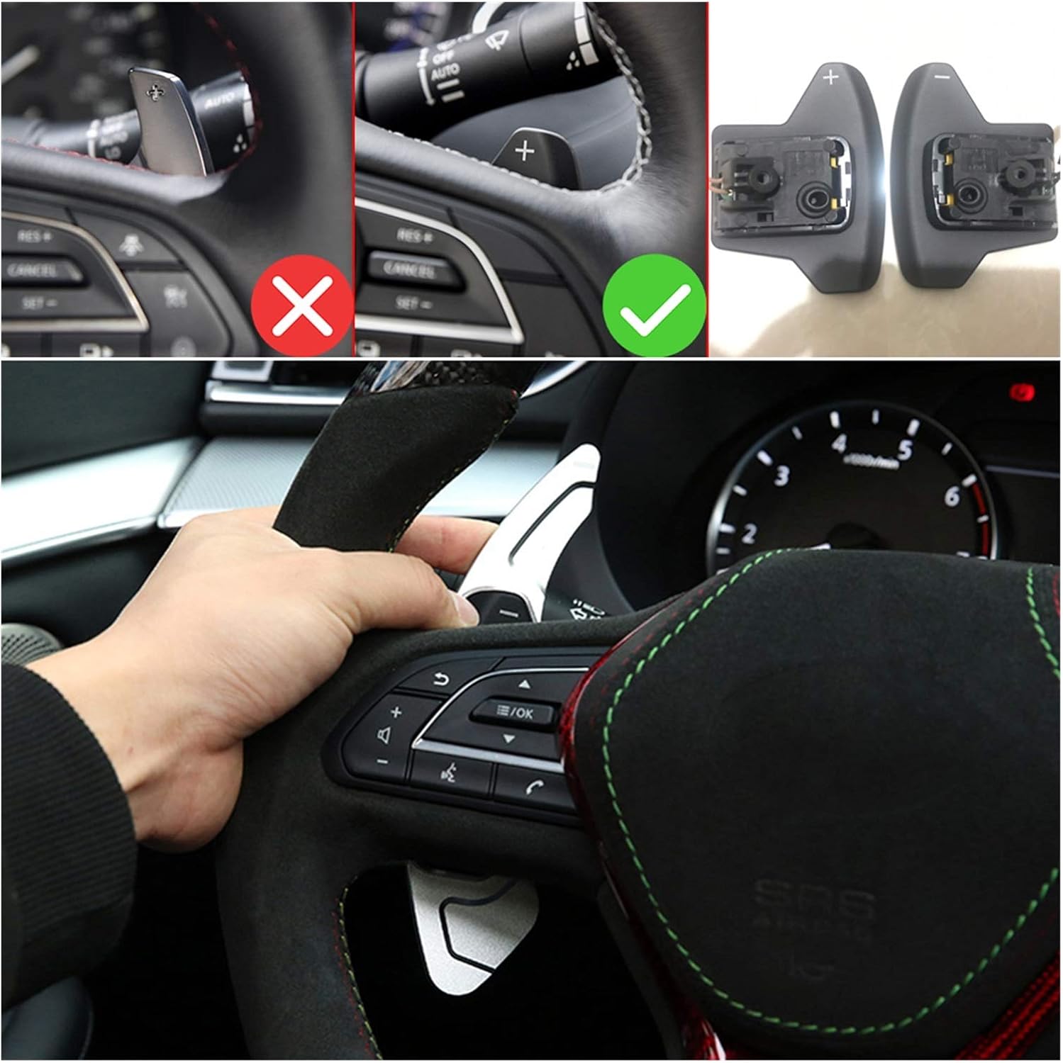 Paddle Shifter Fit for Infiniti Q50 QX50 Q60 Coupe 2019 Nissan Skyline GT Car Steering Wheel Paddles Extend DSG Sticker Accessories (Color Name
