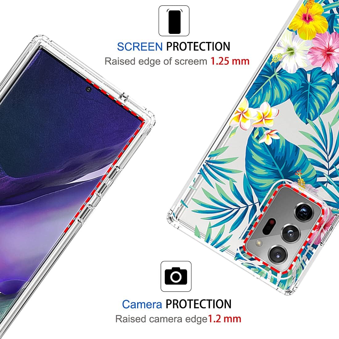 Zoeirc Funda para Galaxy Note 20 Ultra 5G, Samsung Note 20 Ultra Clear Case, TPU 360 cuerpo completo a prueba de golpes híbrido parachoques