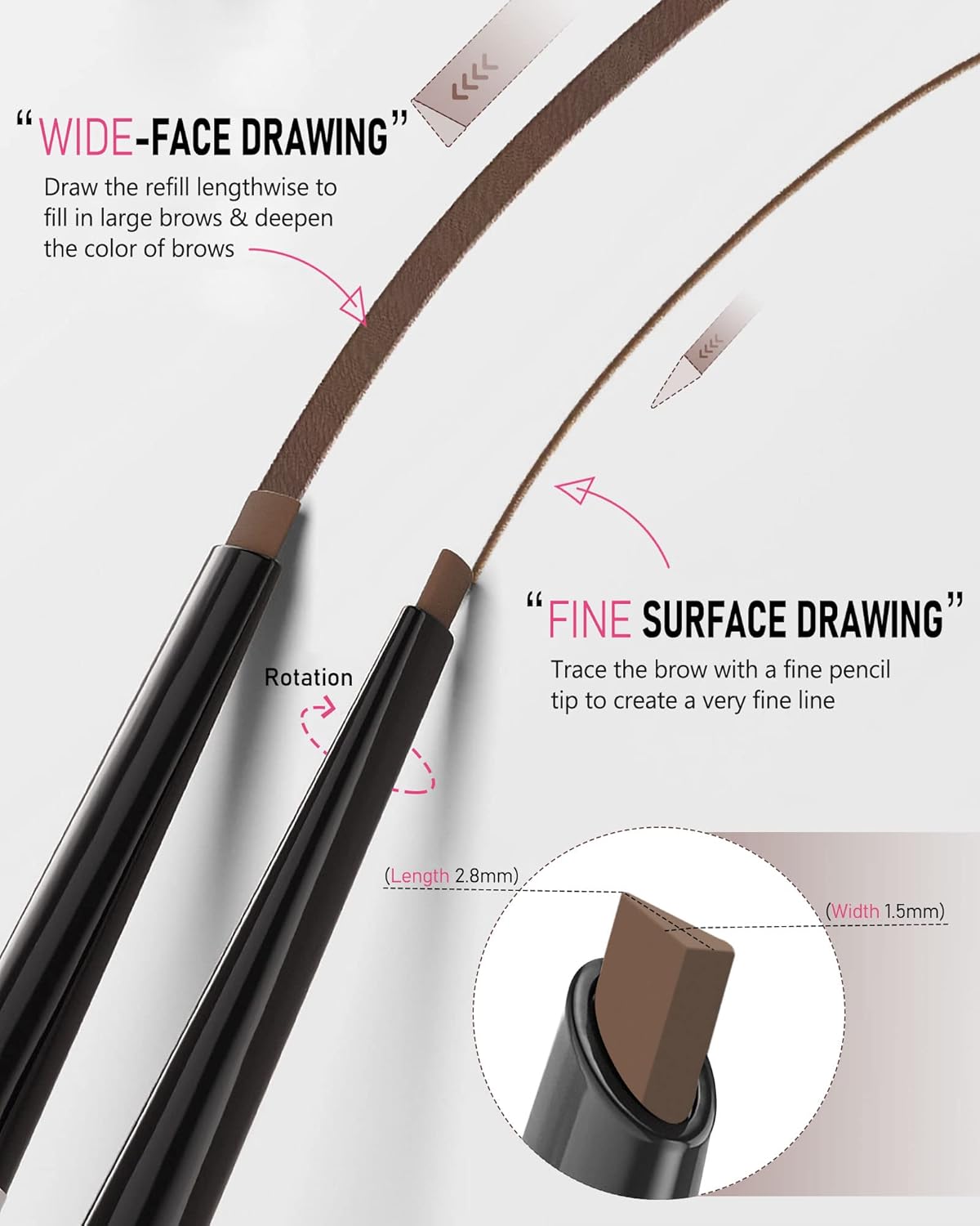 Lápices de cejas para mujer, color marrón, YFulfill Brown para cejas, para Wonen, relleno marrón para rubias