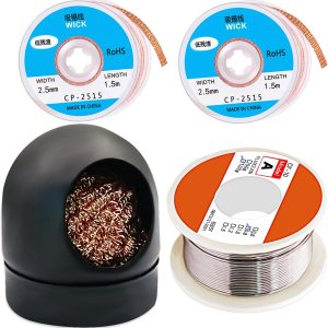 Kit limpiador de puntas de soldador, alambre de soldadura con núcleo de colofonia de 0.031 in (3.5 oz100 g) con limpiador de puntas de soldador + 2 Kit limpiador de puntas de soldador, alambre de soldadura con núcleo de colofonia de 0.031 in (3.5 oz100 g) con limpiador de puntas de soldador + 2
