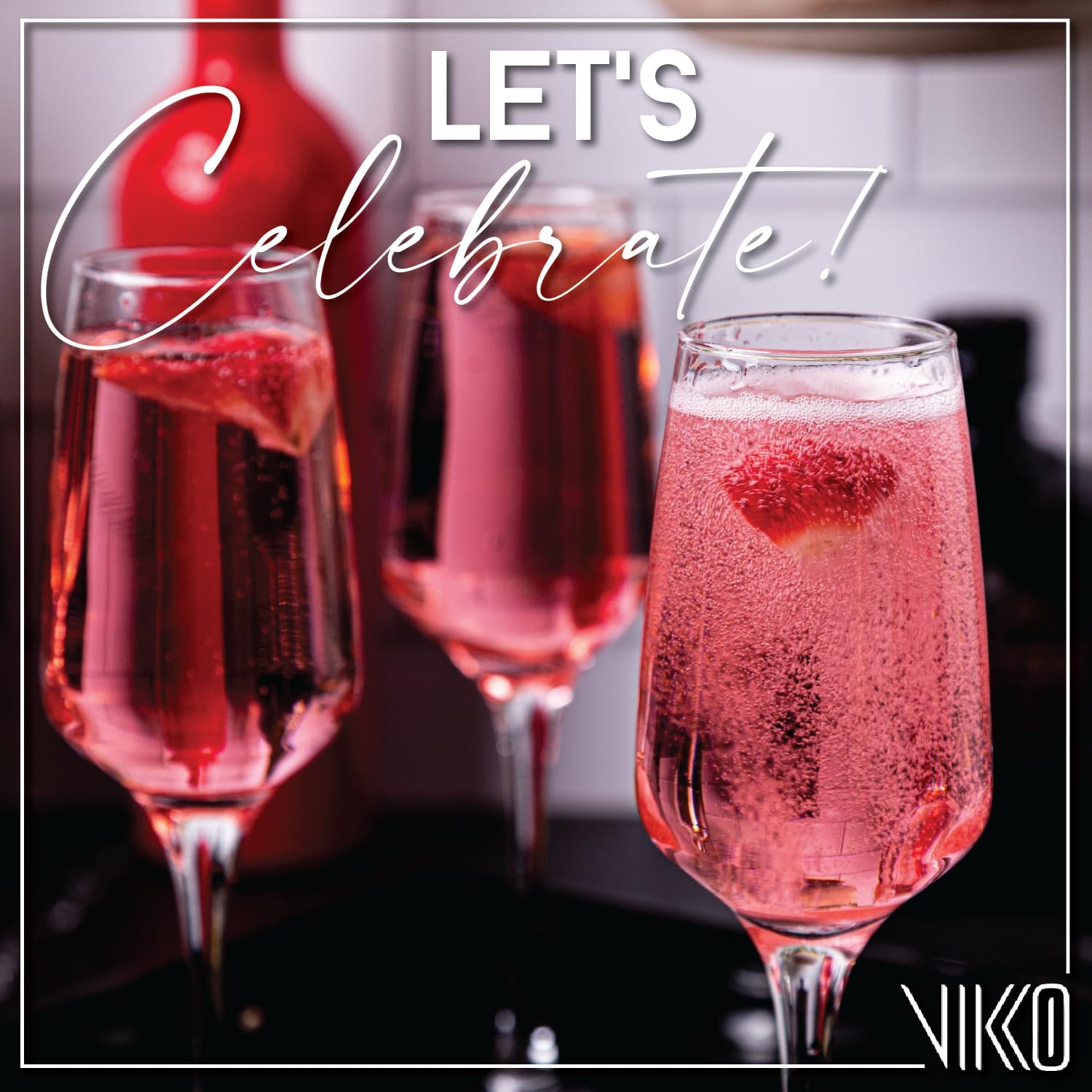 Vikko Copas de champán, copa de champán tostada de 7.75 onzas, copas de champán transparentes, juego de 6 elegantes copas de vino espumoso